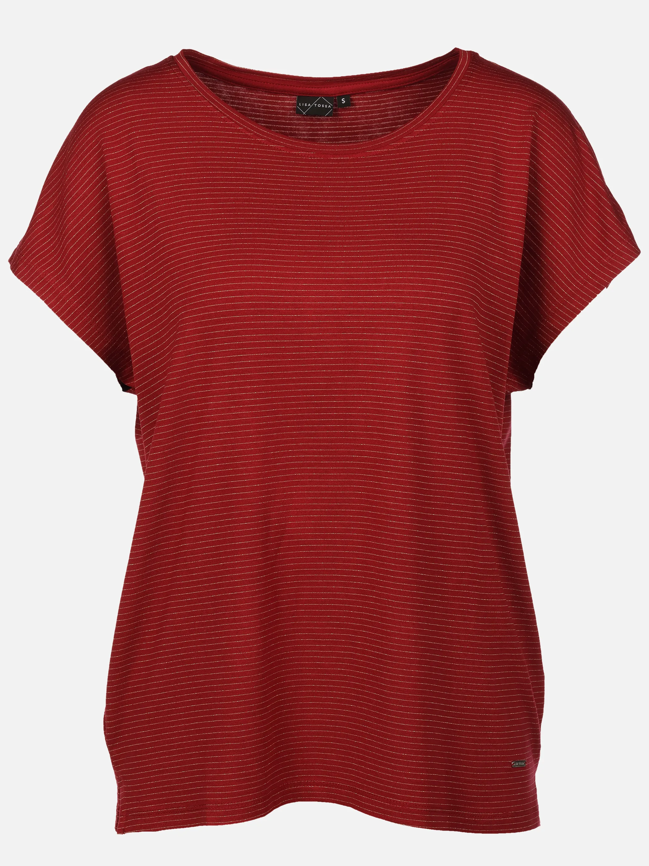 Lisa Tossa Da-T-Shirt m. Lurexstreifen Rot 922070 RHUBARB 1