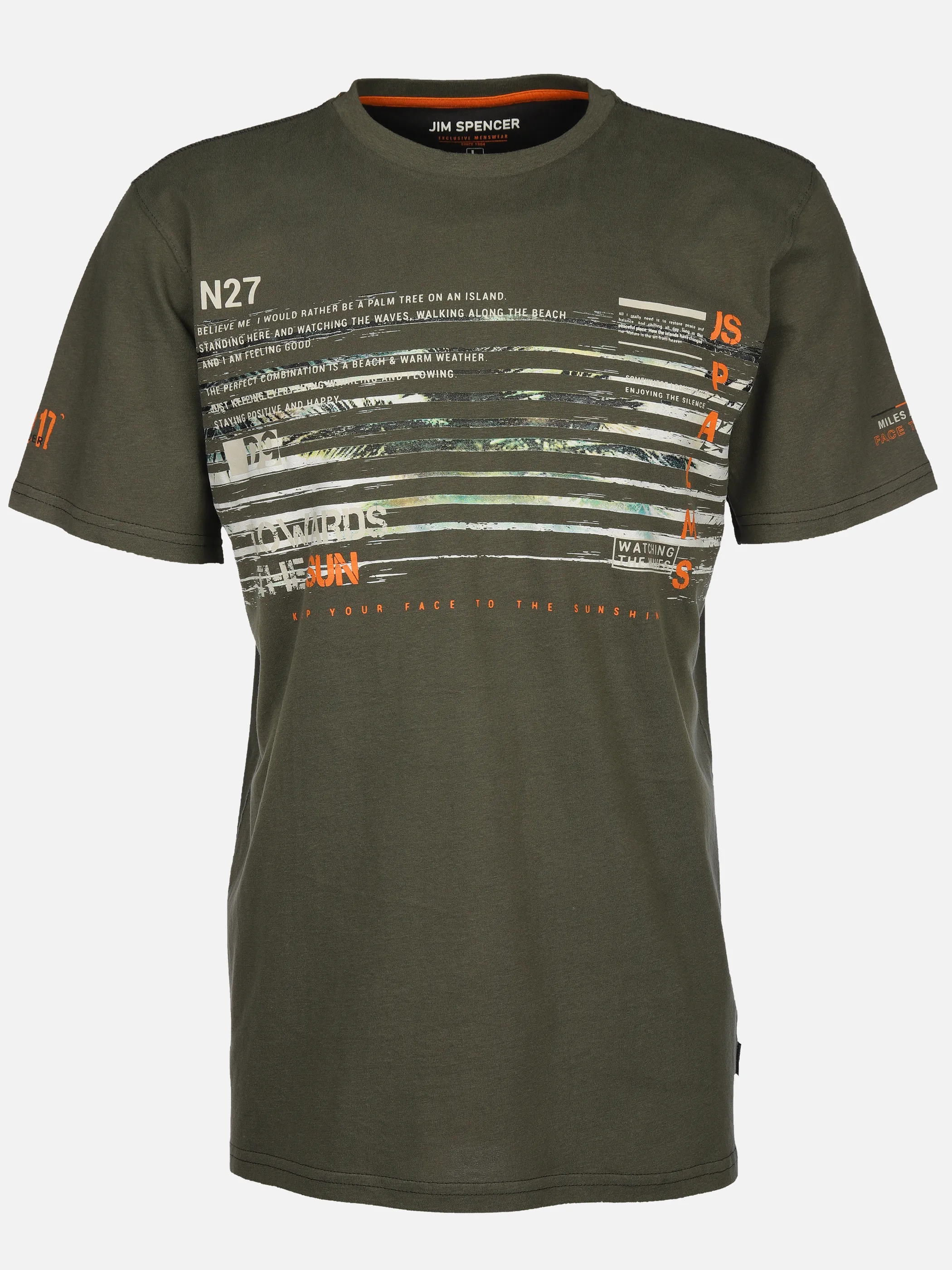 Jim Spencer He. T-Shirt 1/2 Arm print Oliv 910900 OLIVE 1 Jim Spencer He. T-Shirt 1/2 Arm print Oliv 910900 OLIVE 1