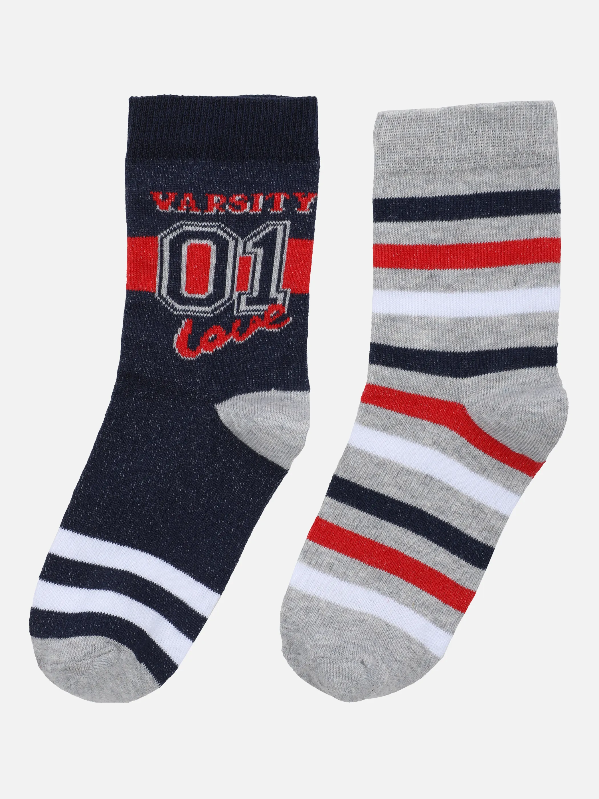 Stop + Go Kn-Socken 2er Pack Blau 853478 MARINE/GRA 2