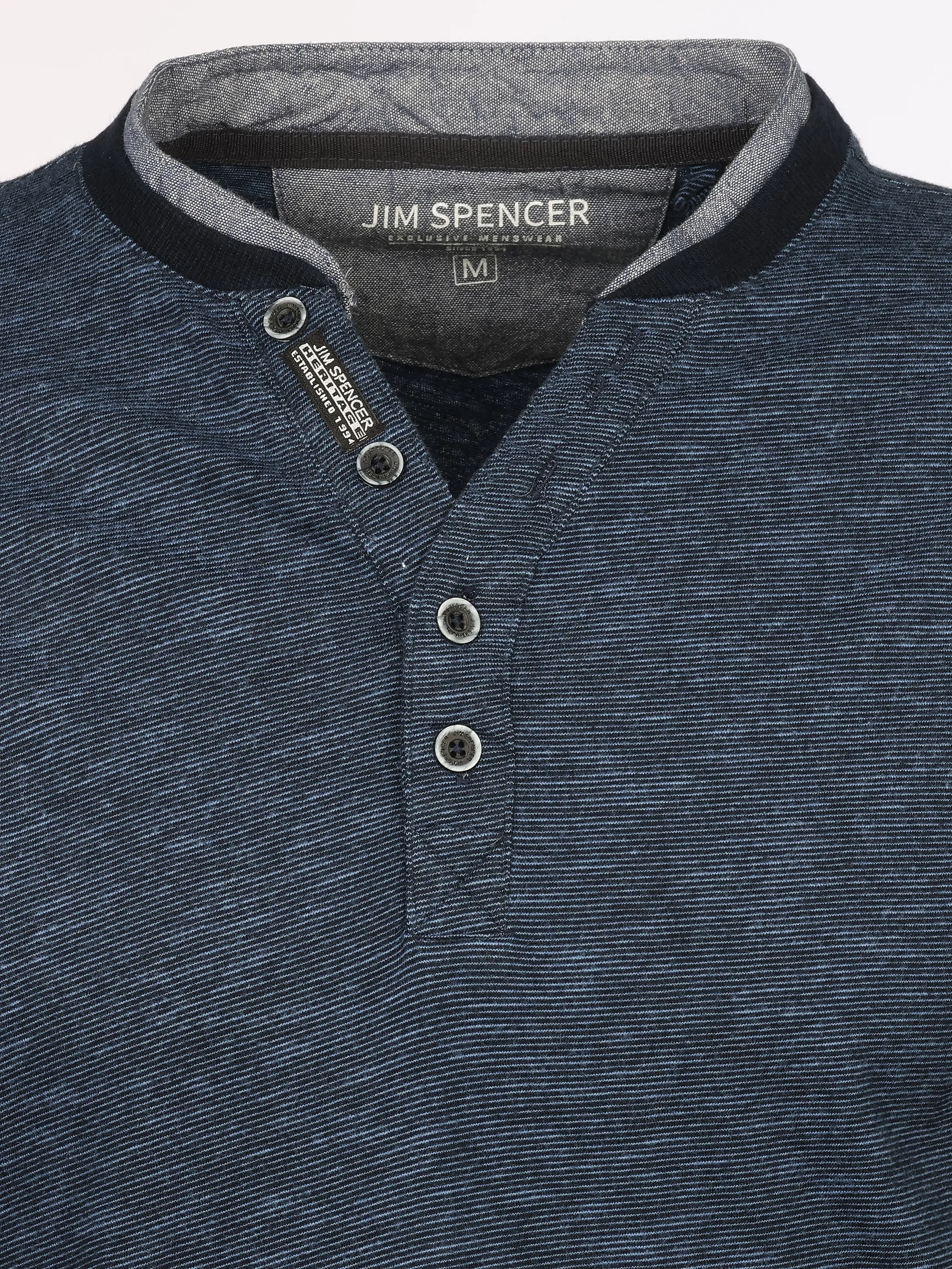 Jim Spencer He. Henleyshirt 1/1 Arm Premiu Blau 929631 NAVY 3