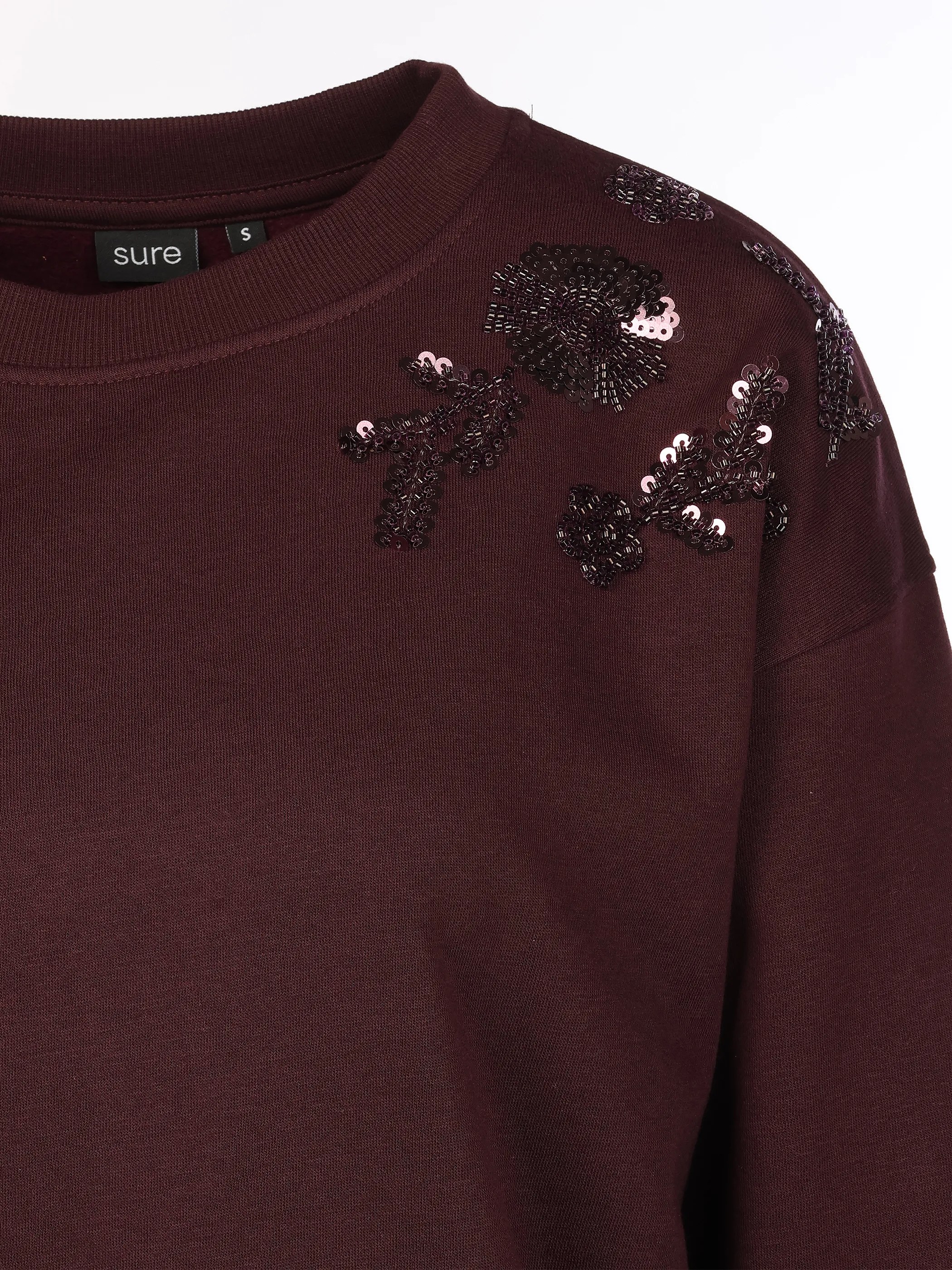 Sure Da-Sweatshirt m. Stickerei Rot 929653 BURGUND 3