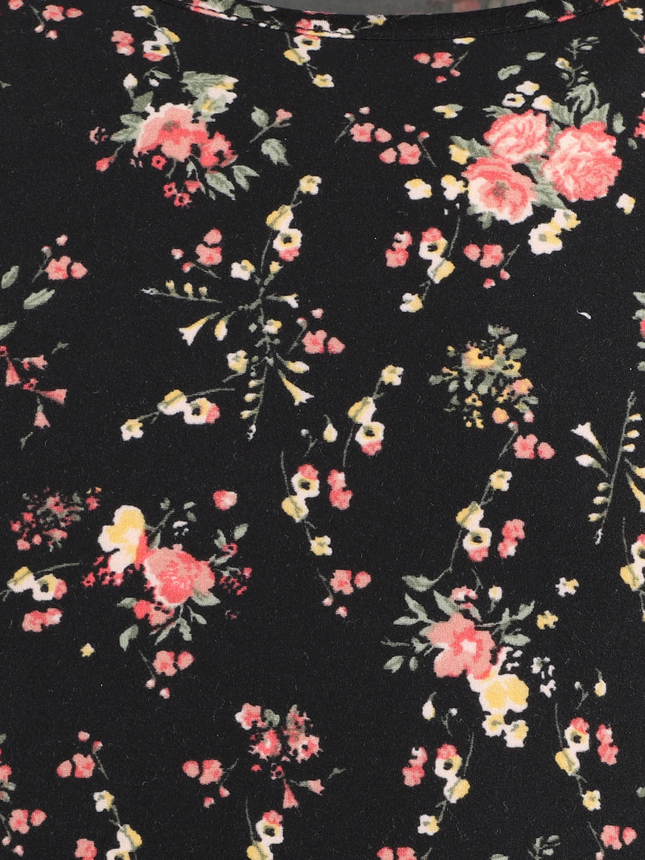 Stop + Go TG Kleid in schwarz AOP Blumen Schwarz 869042 SCHWARZ 3