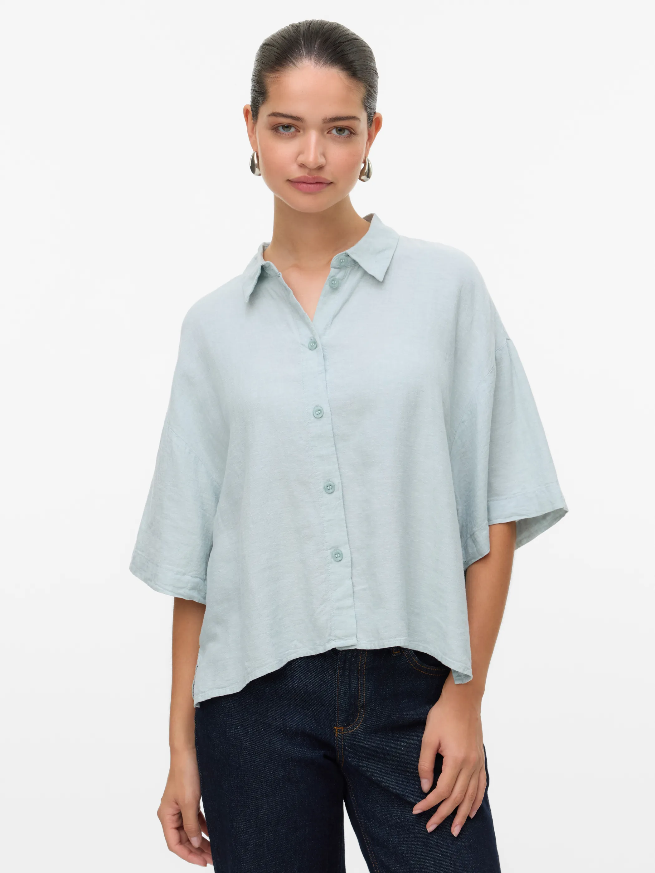 Vero Moda 10306820 VMLINN 2/4 SHORT SHIR Blau 904300 294075007 3 Vero Moda 10306820 VMLINN 2/4 SHORT SHIR Blau 904300 294075007 3