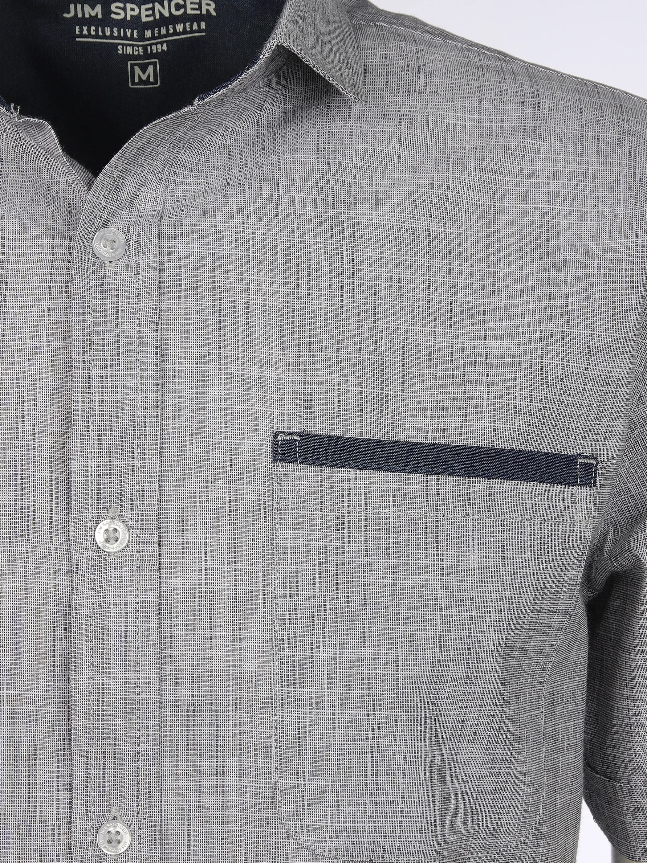 Jim Spencer He. Freizeithemd 1/2 Arm slub Grau 908751 GREY 3 Jim Spencer He. Freizeithemd 1/2 Arm slub Grau 908751 GREY 3