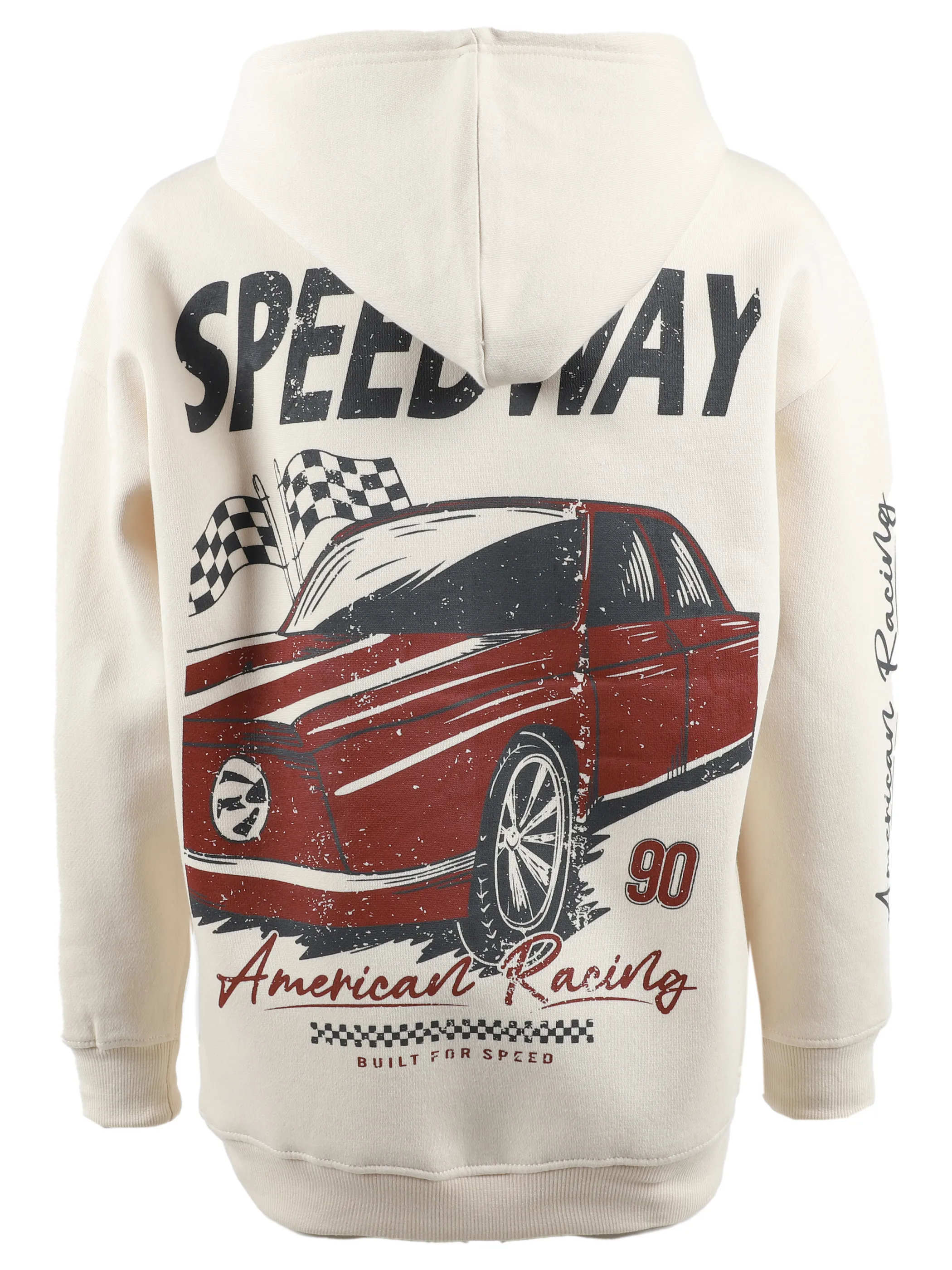 One Way JJ Hoodie "Speedway Racing" Backprint in beige Beige 916202 BEIGE 2