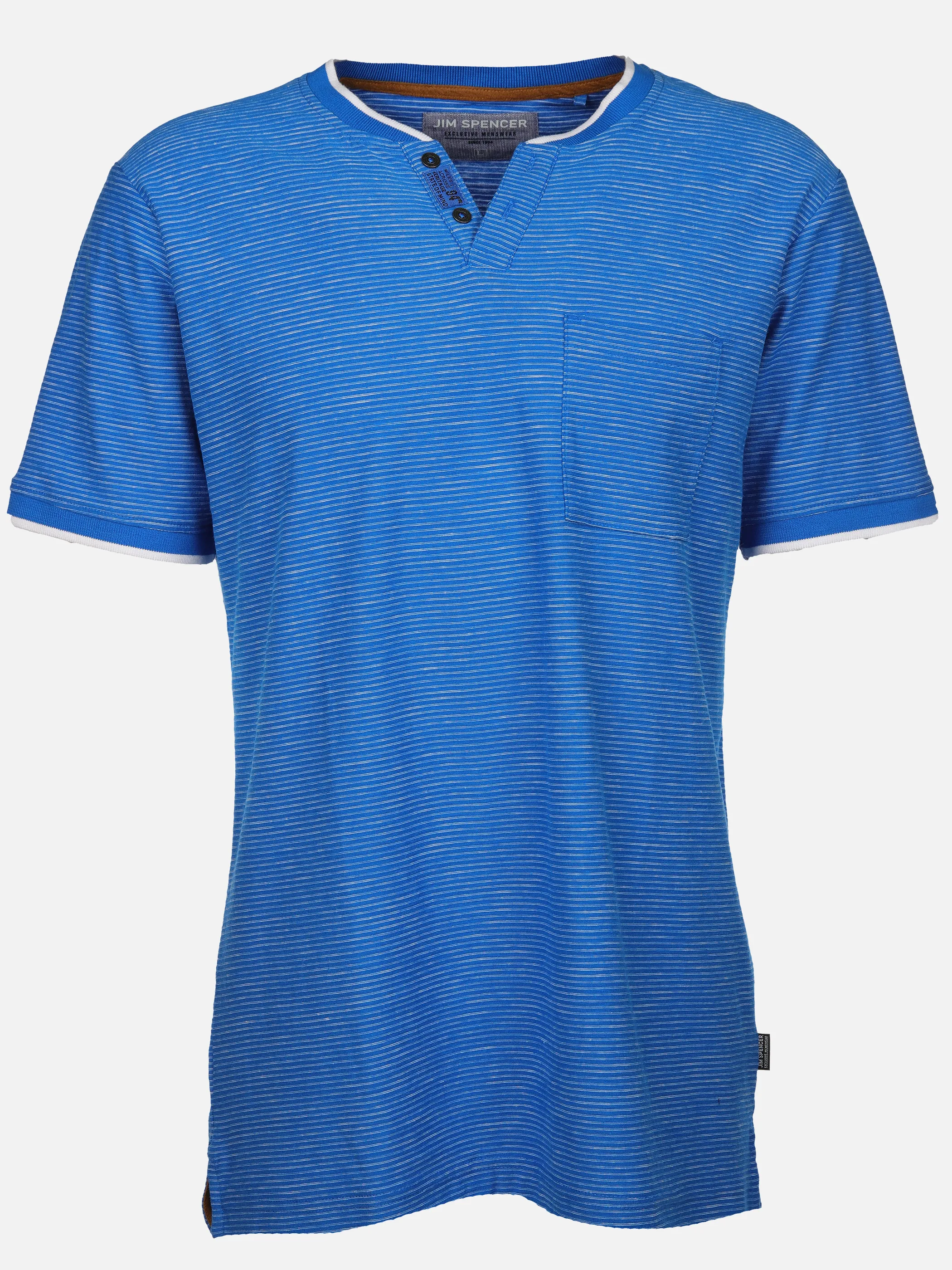 Jim Spencer He. Henleyshirt 1/2 Arm grindle Blau 910917 BLUE 1