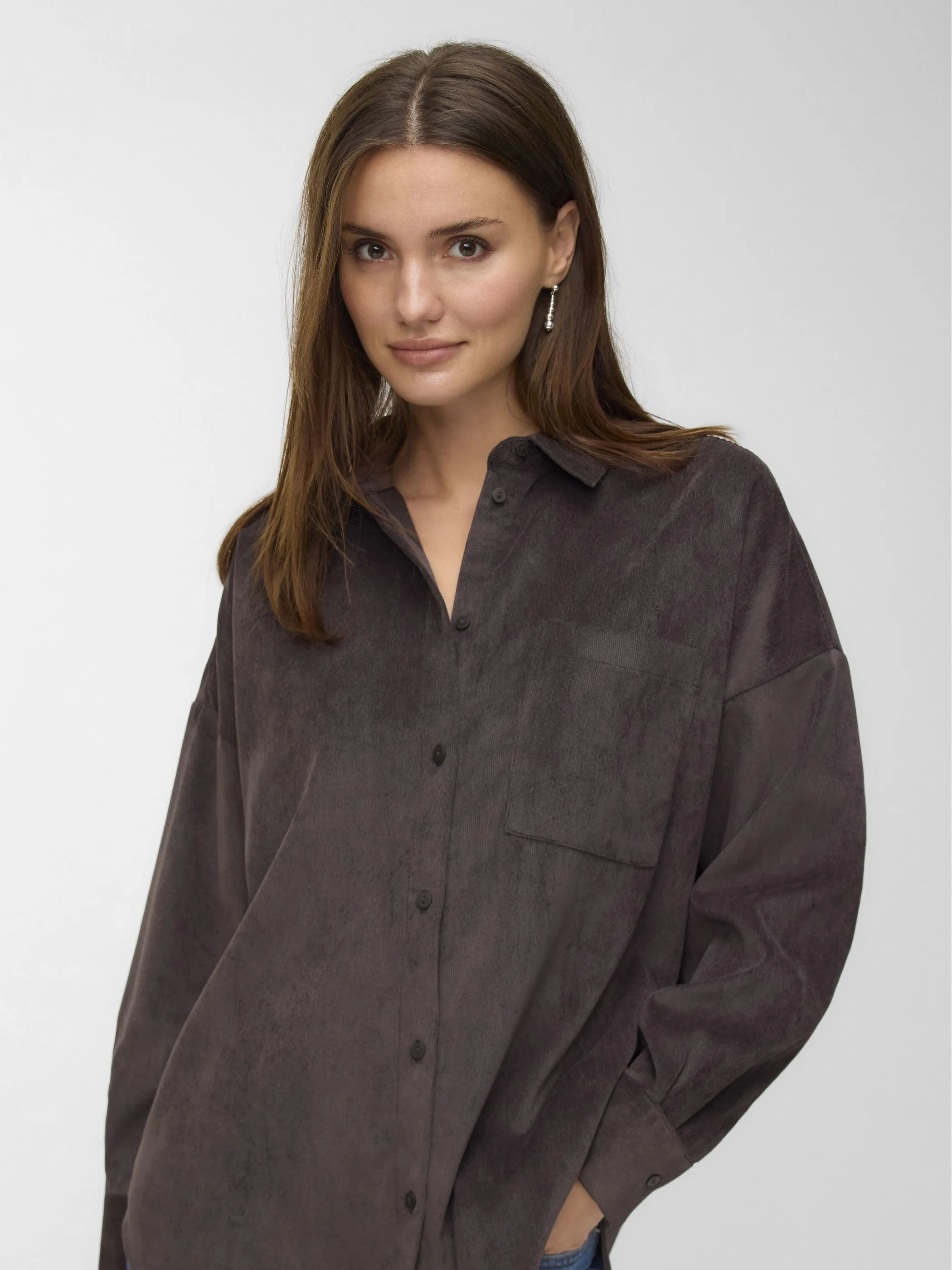 Vero Moda 10317194 VMSANNE COURDEROY LS Braun 915268 297957 5