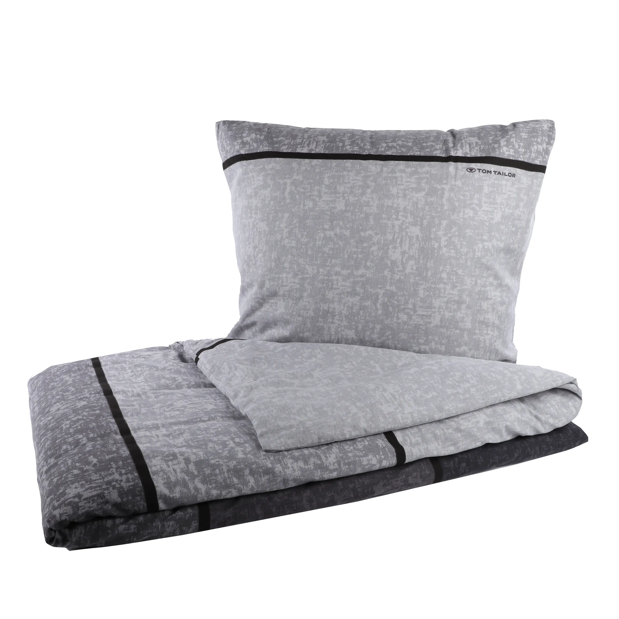Tom Tailor Flanellbettwäsche Blockstreife Grau 881594 GRAU 1