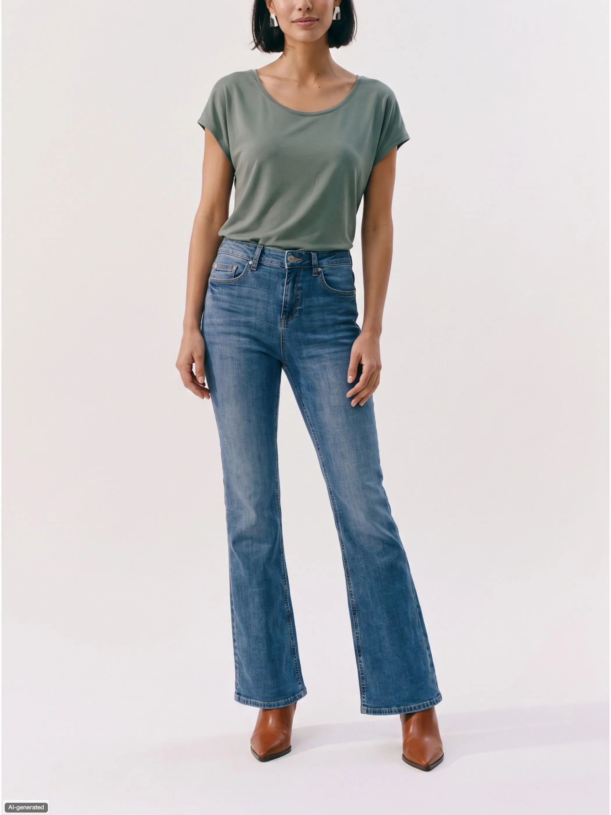 Vero Moda 10302478 VMFLASH MR FLARED JEA Blau 888429 178001 2