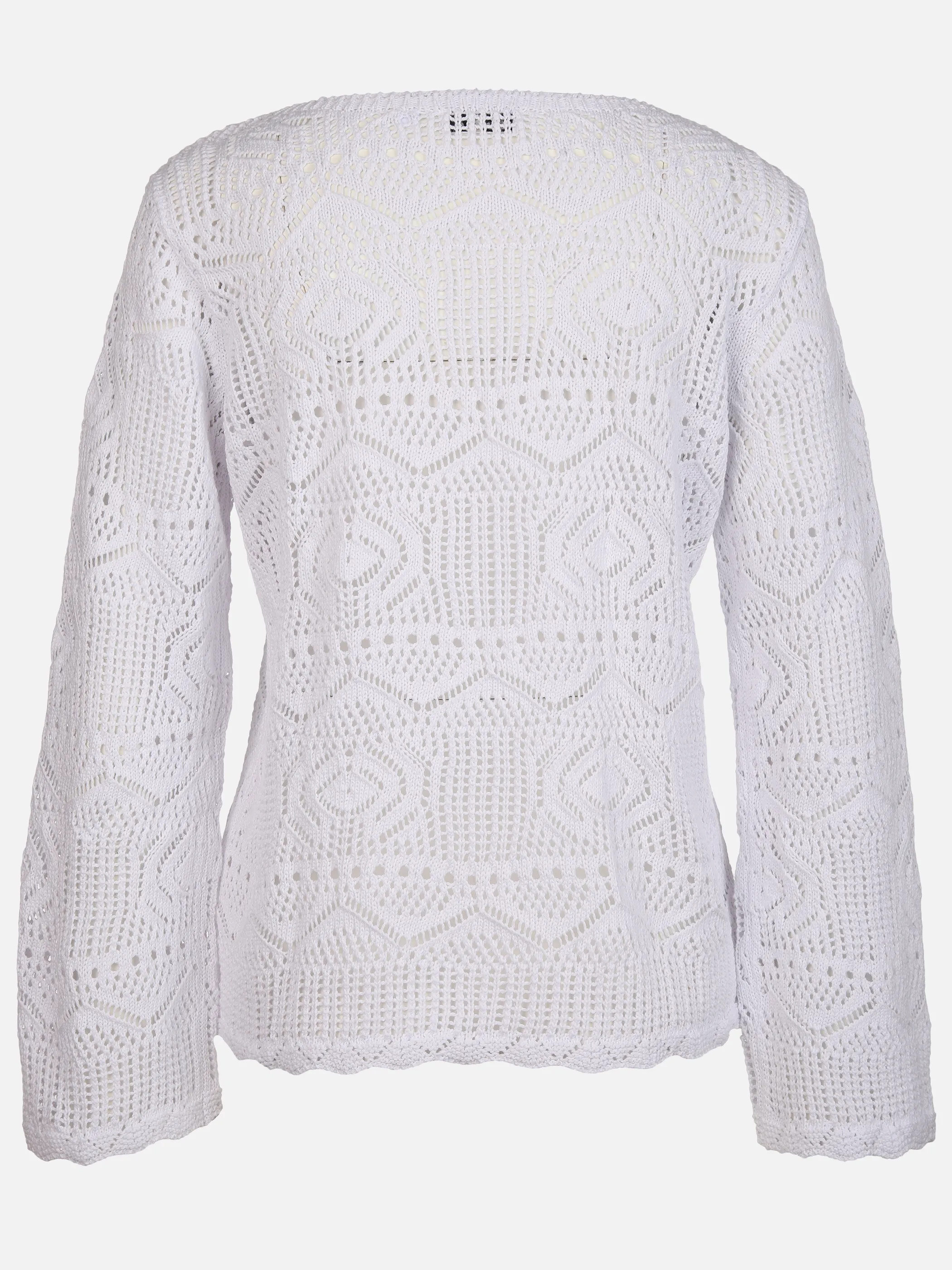 Lisa Tossa Da-Ajourstrick-Pullover Weiß 889284 WHITE 2