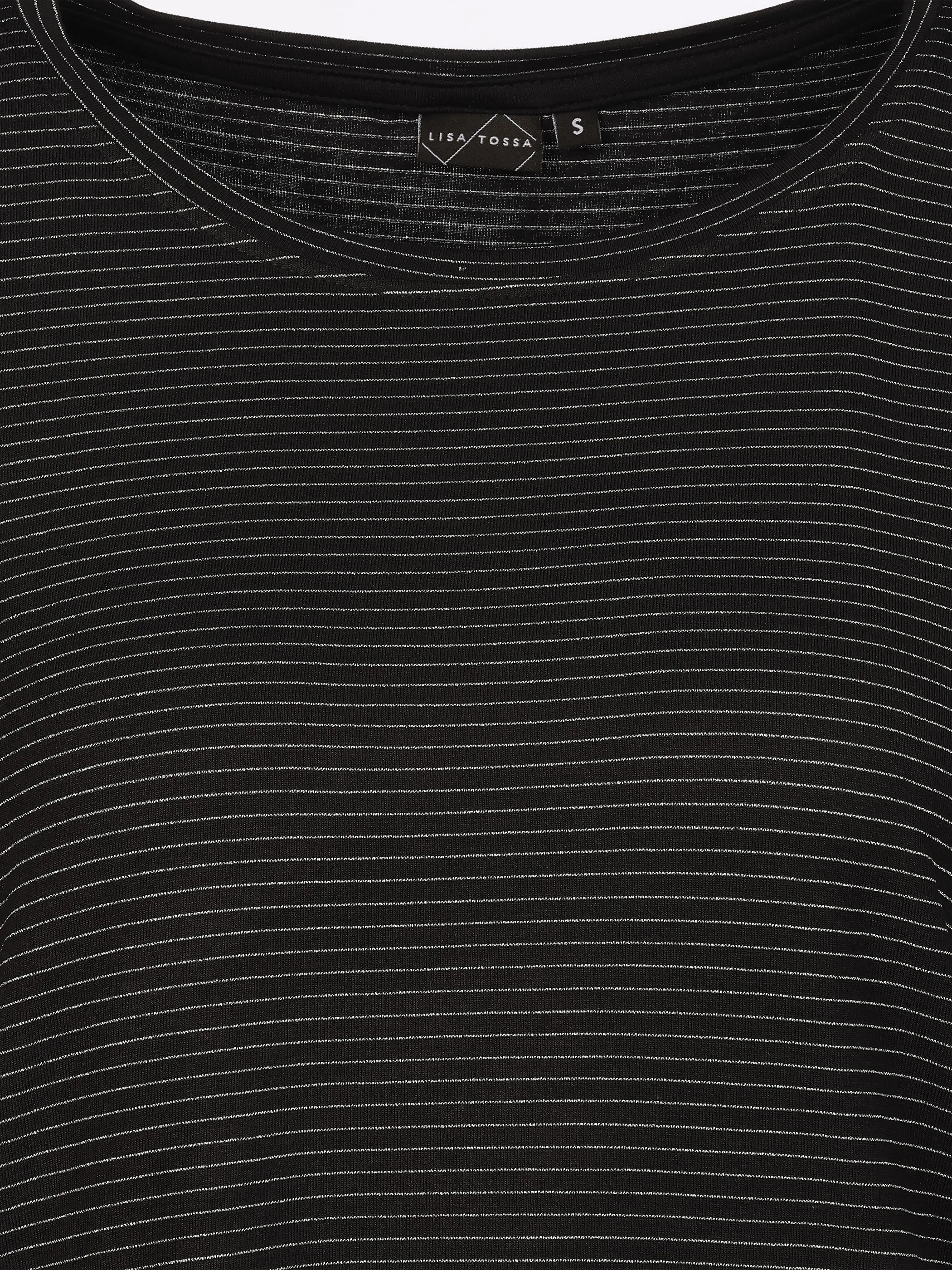 Lisa Tossa Da-T-Shirt m. Lurexstreifen Schwarz 922070 BLACK 3
