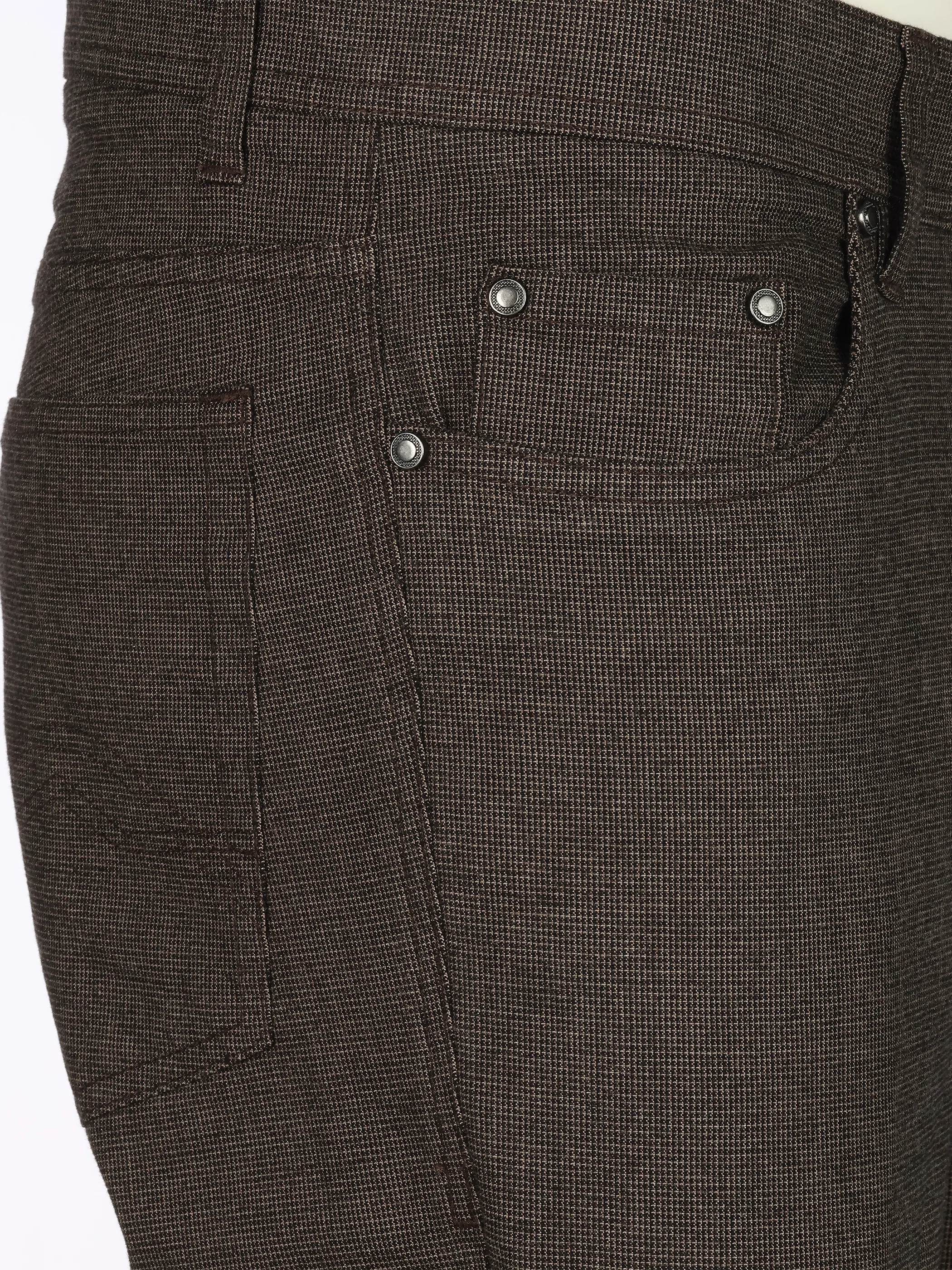 Jim Spencer He. 5-Pocket Hose Wolloptik Braun 930247 BROWN MEL 4