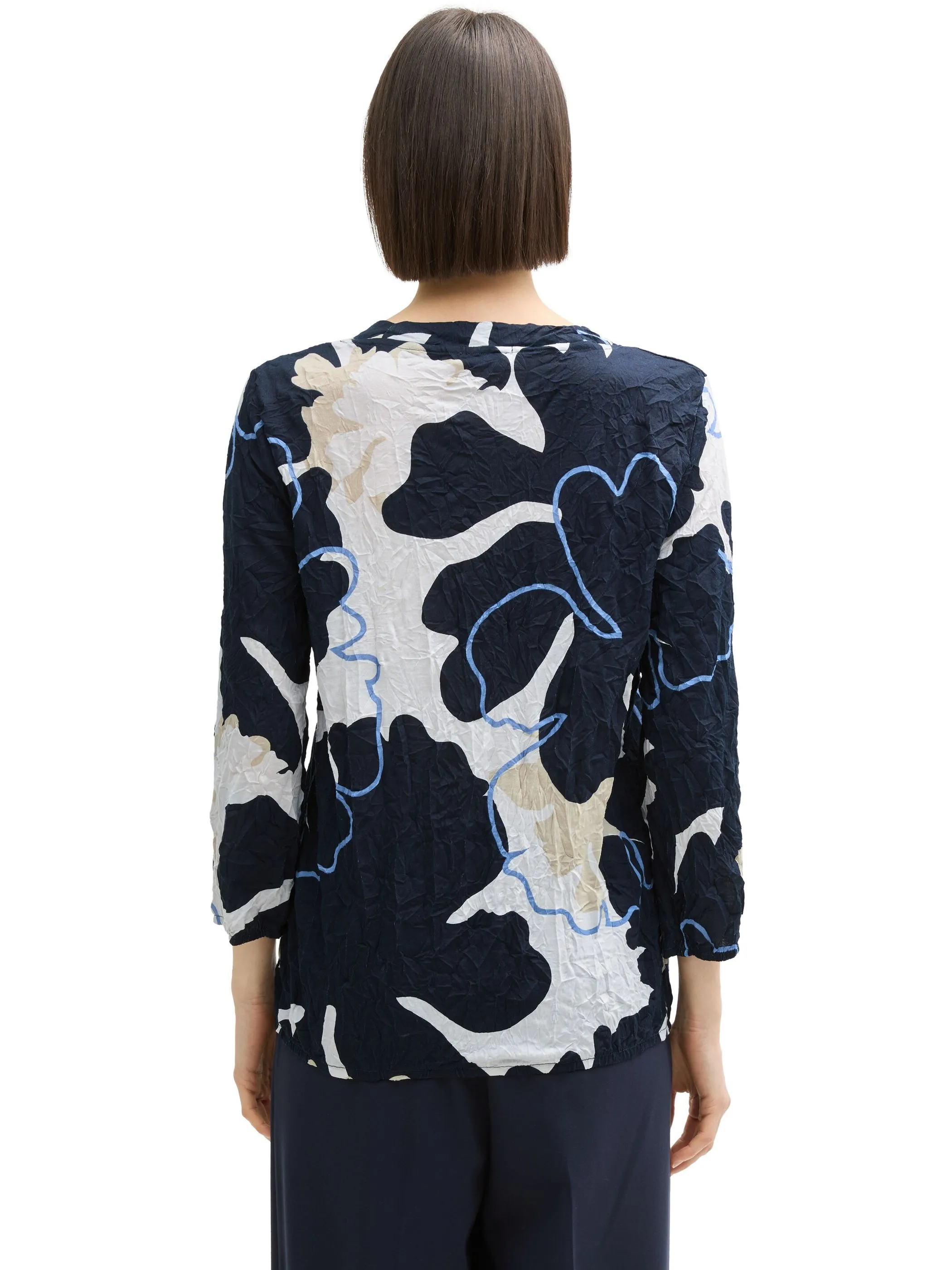 Tom Tailor 1045560 NOS T-shirt v-neck crincle Marine 905963 37124 3 Tom Tailor 1045560 NOS T-shirt v-neck crincle Marine 905963 37124 3