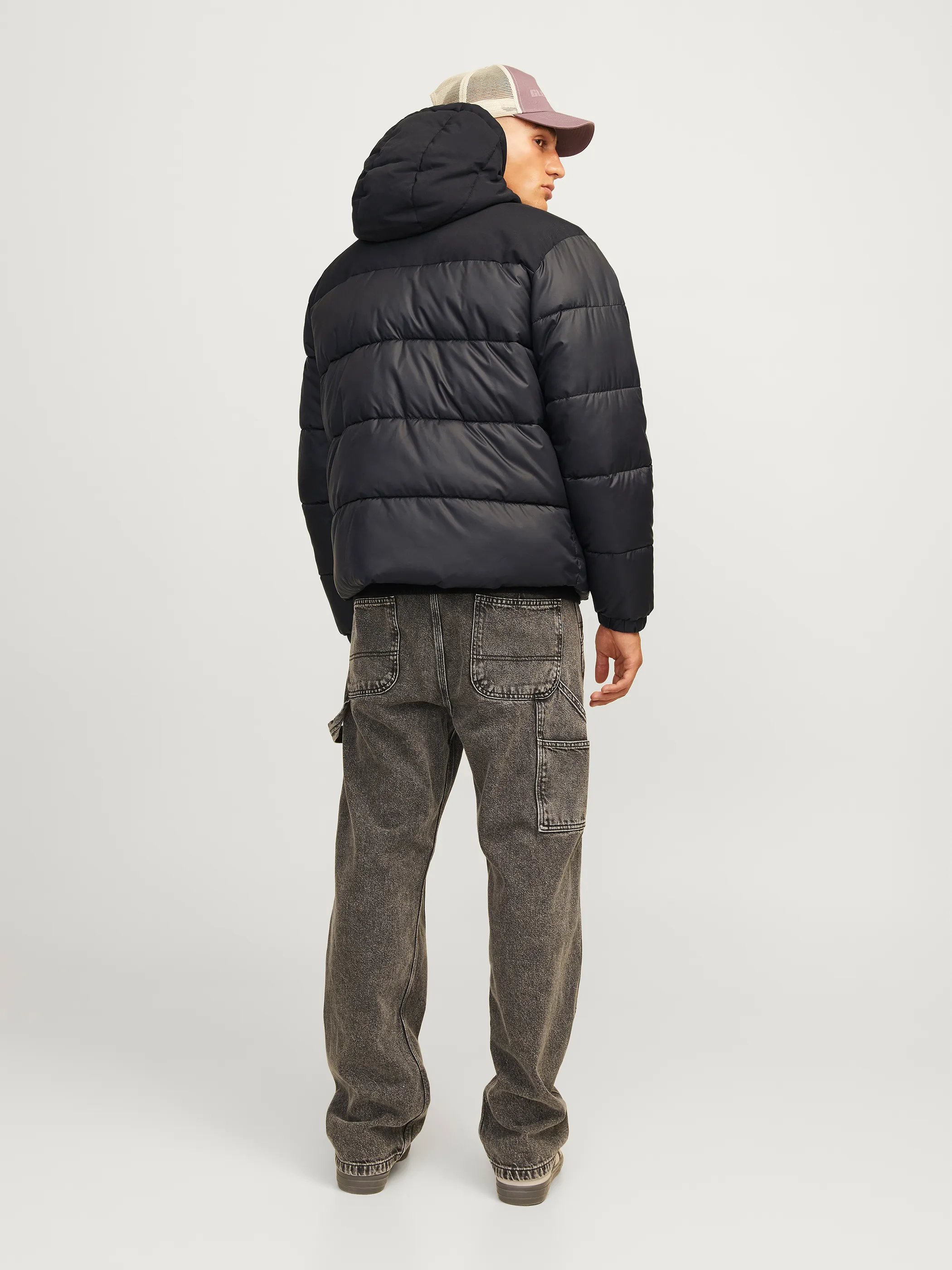 Jack Jones 12256882 JJMOON HOOD PUFFER Schwarz 898067 178012 2