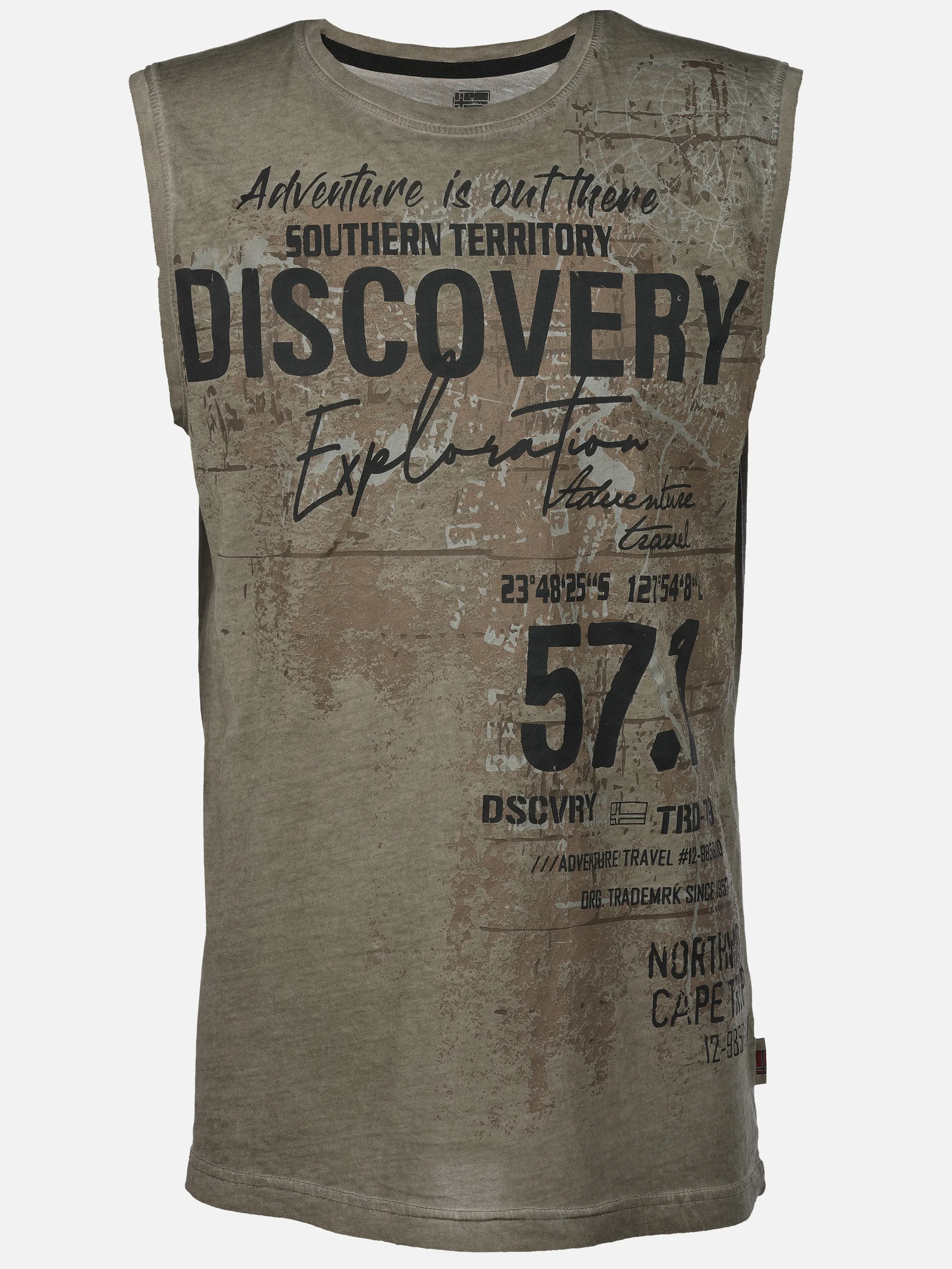 Southern Territory He. Muscleshirt allover washer Braun 925214 BROWN 1