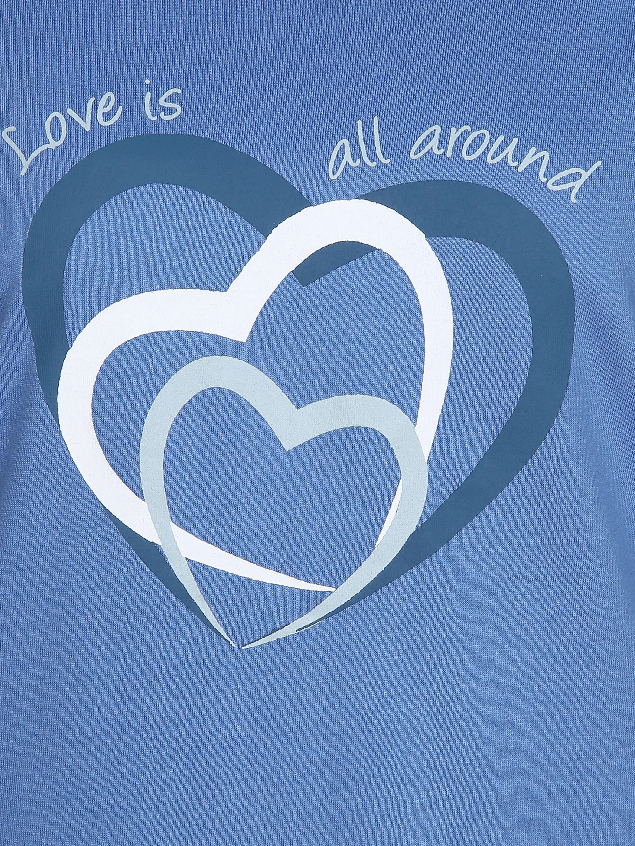 Da. Pyjama lang mit Druck Blau 858167 BLAU 3