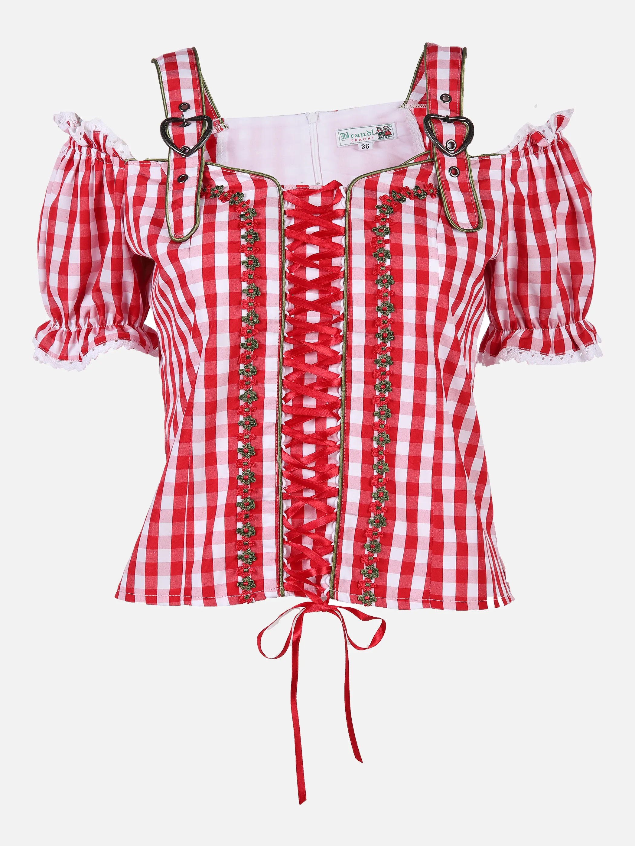 Brandl Tracht Da-Trachtenmiederbluse Rot 823053 ROT/WEIß 1