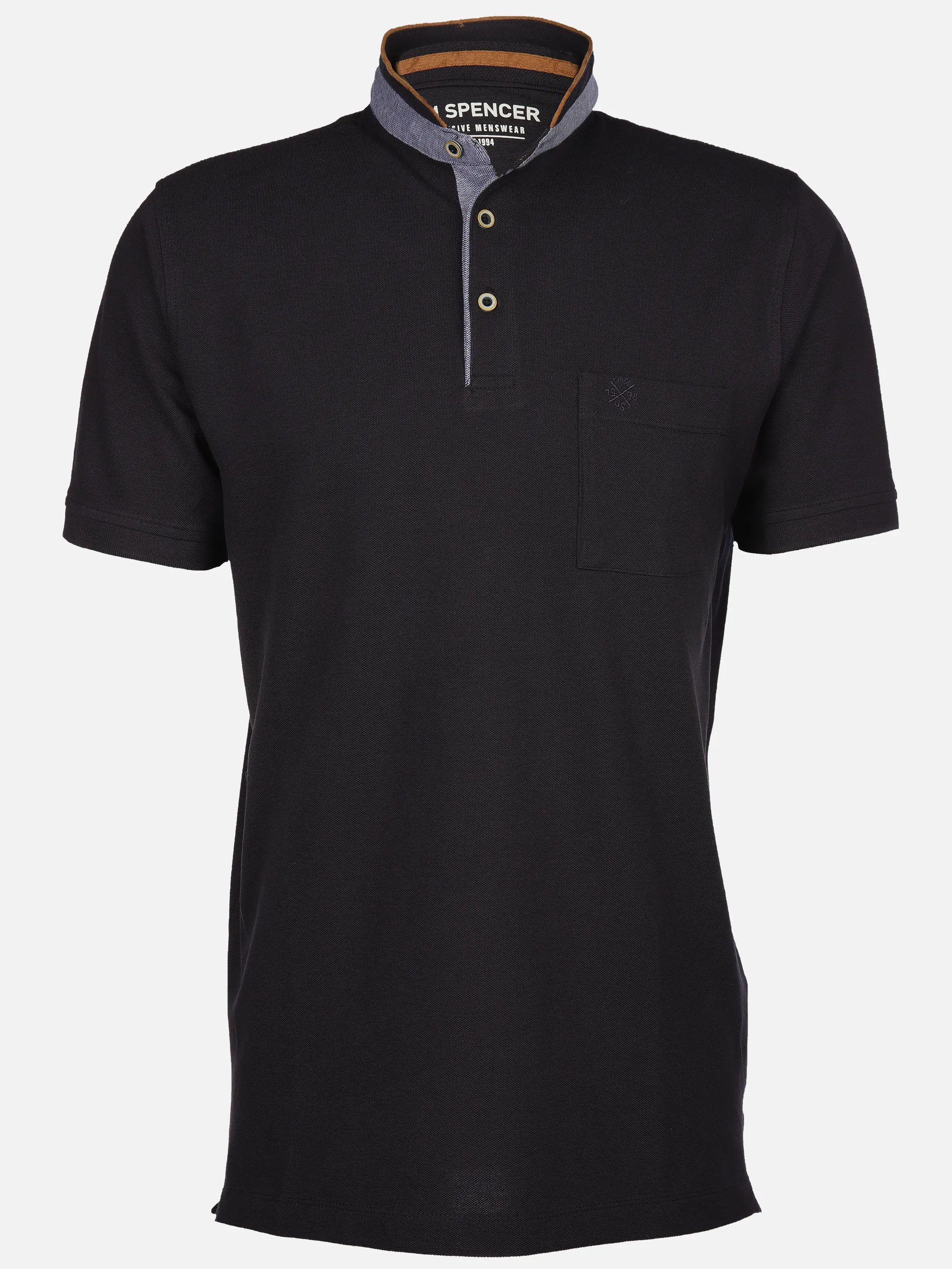 Jim Spencer He. Stehkragenshirt 1/2 Arm twisted Blau 906251 NAVY 1