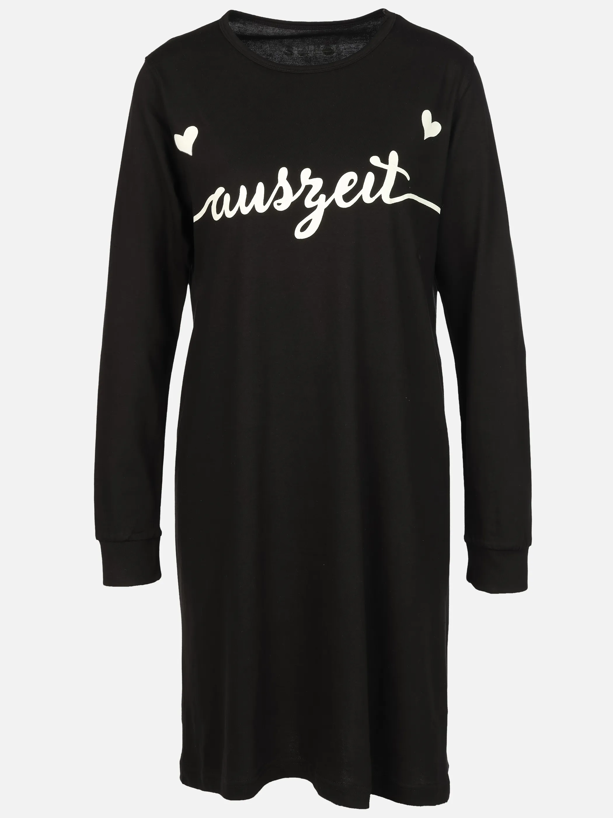 Sure Da. Nachthemd Herzen/Auszeit Schwarz 929146 SCHWARZ 1