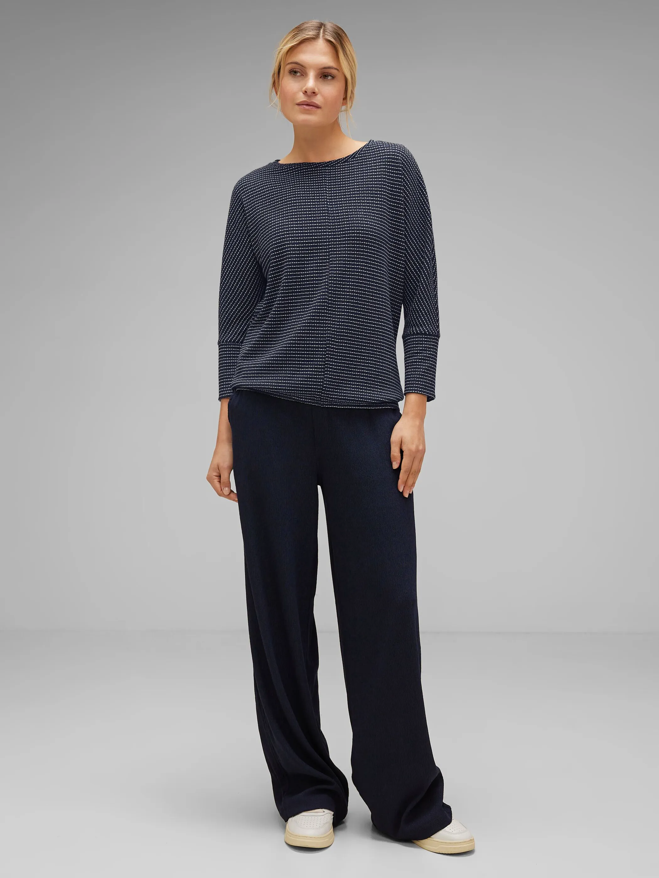 Street One A320565 LTD QR 2-color knit look shirt Blau 889697 21238 4 Street One A320565 LTD QR 2-color knit look shirt Blau 889697 21238 4