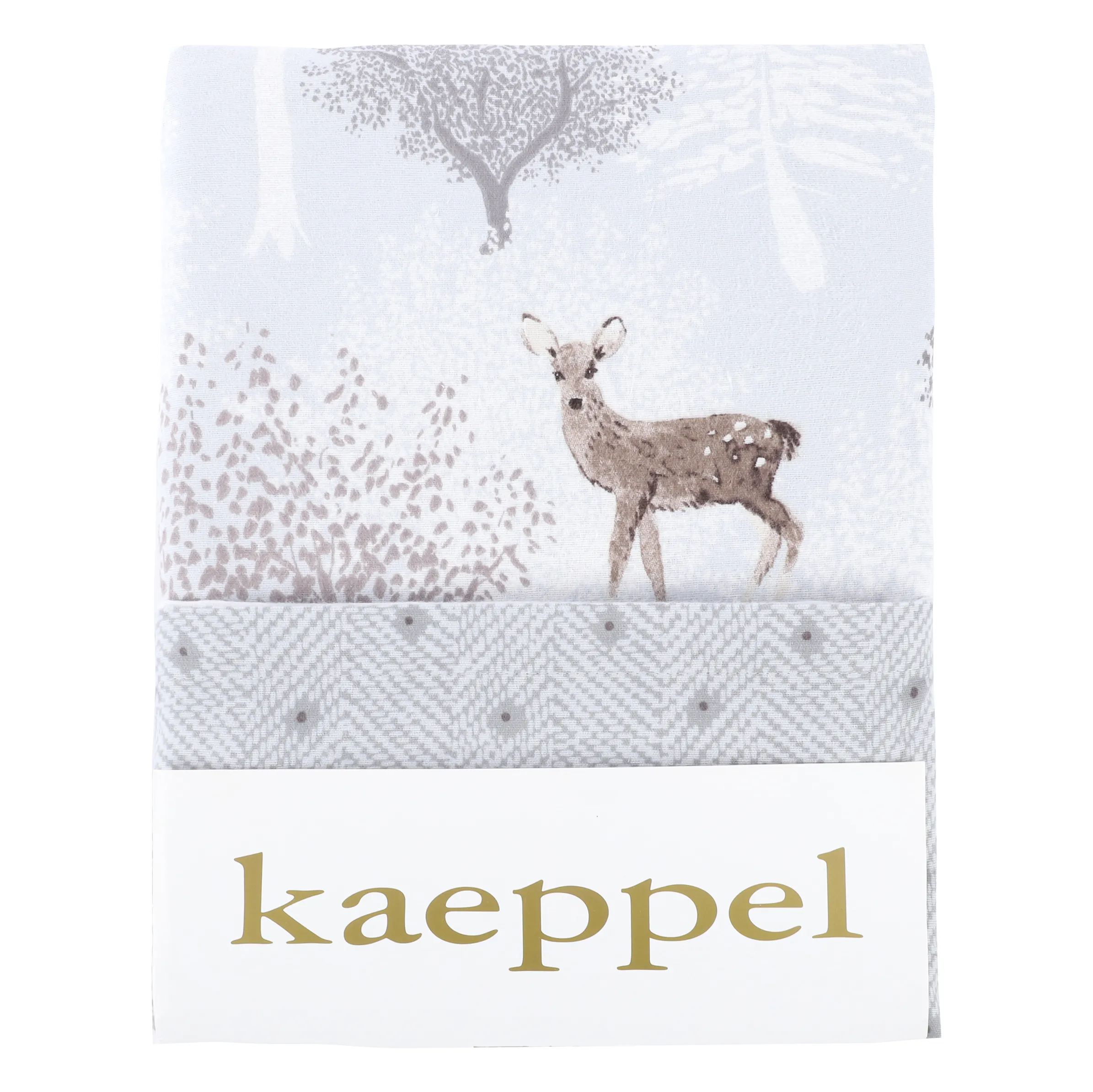 Kaeppel I Flanell Biber Bettwäsche mit R Grau 885504 SILBER 2