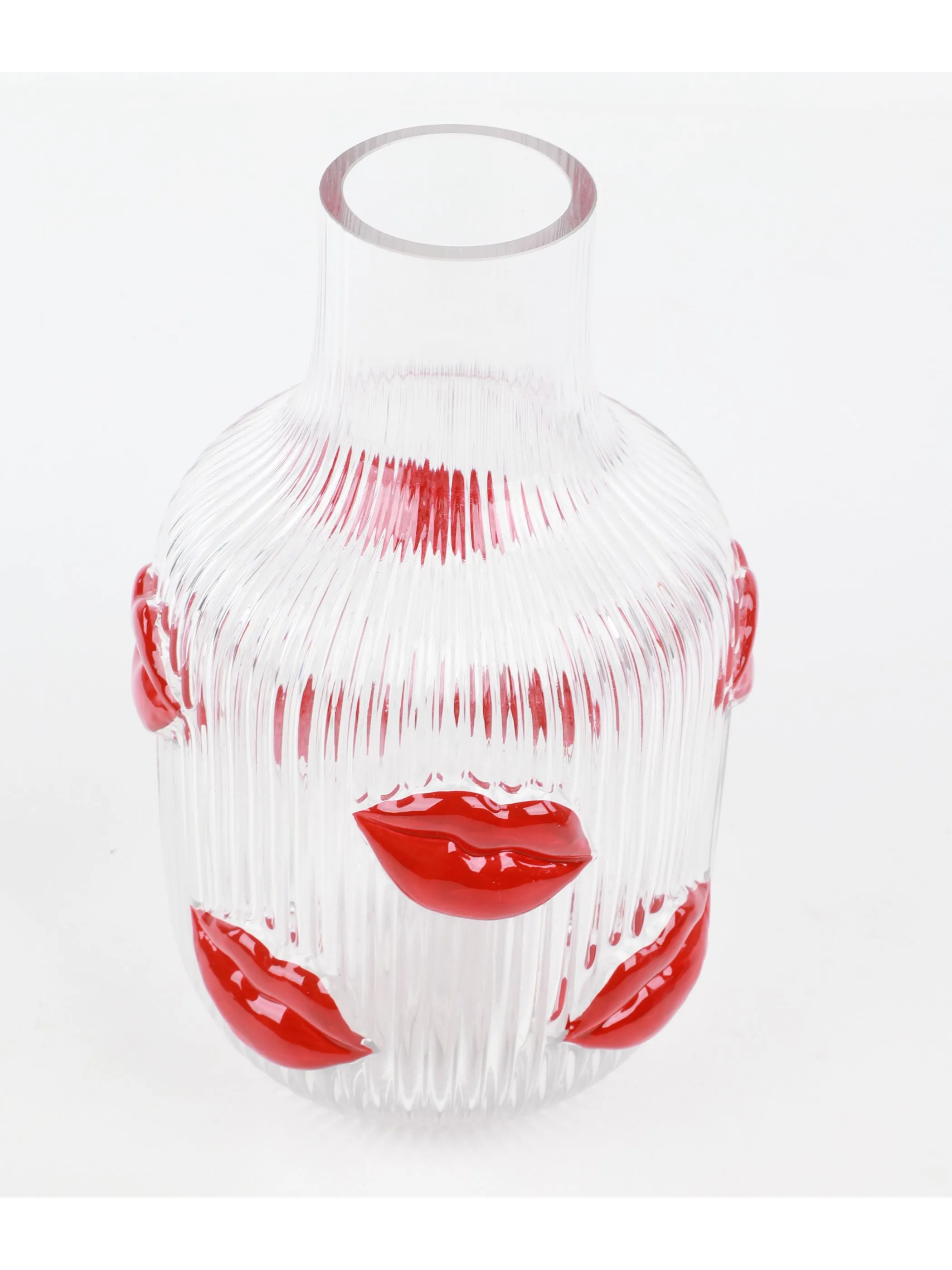 Gift Company Vase Lippen H 25cm Weiß 914801 TRANSPA 1