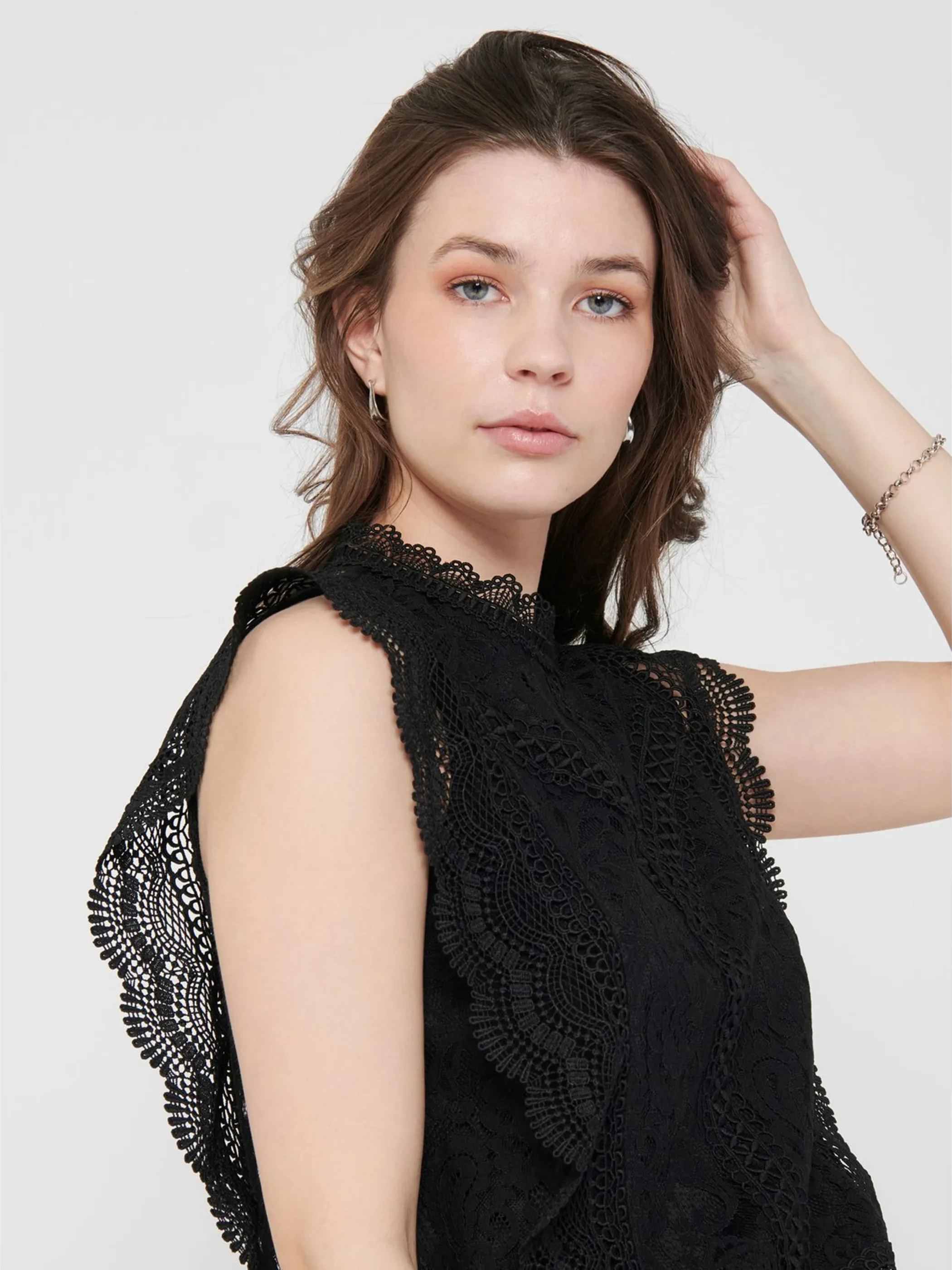Only 15204604 ONLKARO S/L LACE TOP Schwarz 834766 177911 5