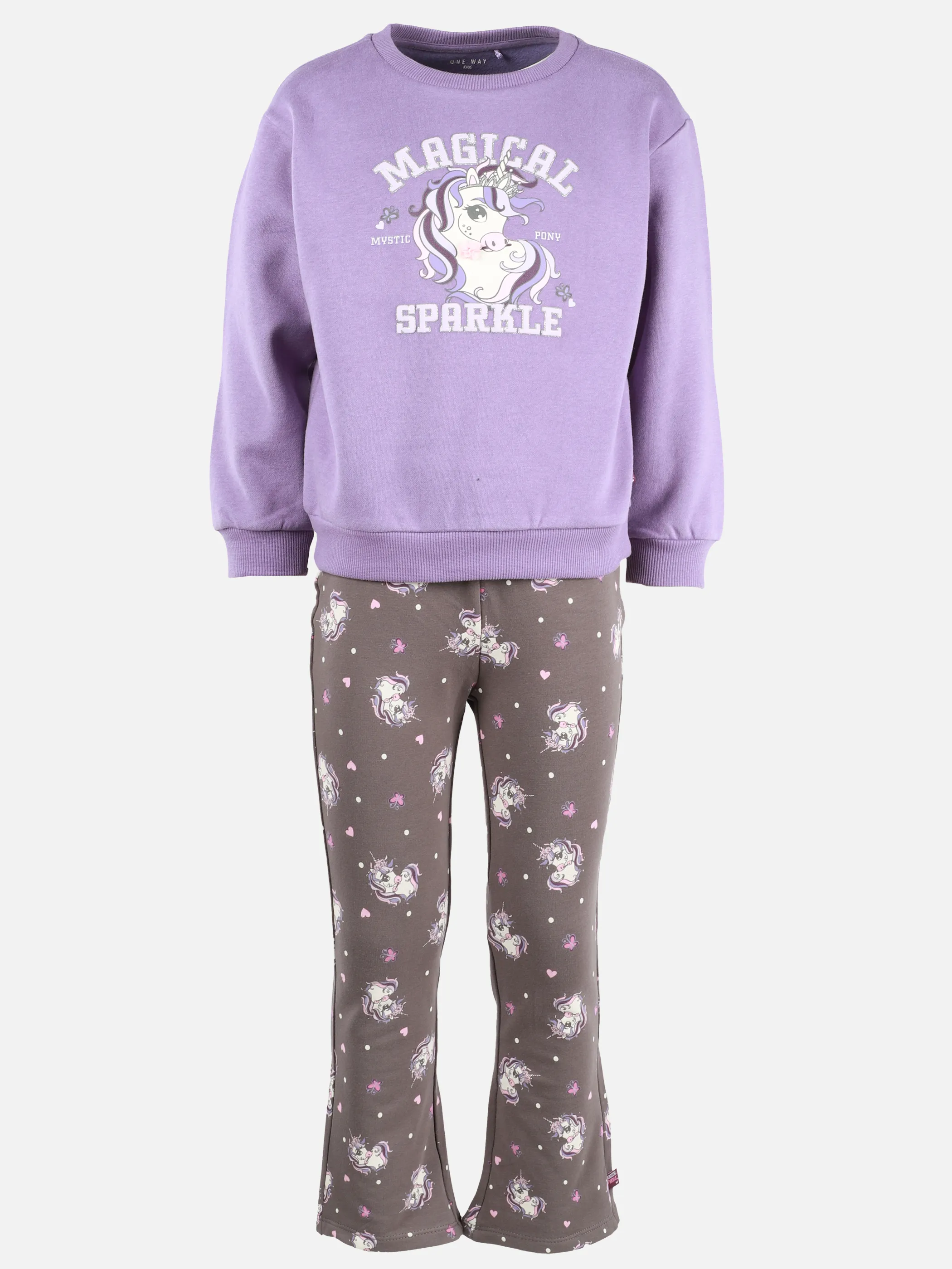 One Way KM 2er Set Sweatshirt und Schlagleggings mit Print Lila 913332 LILA 1