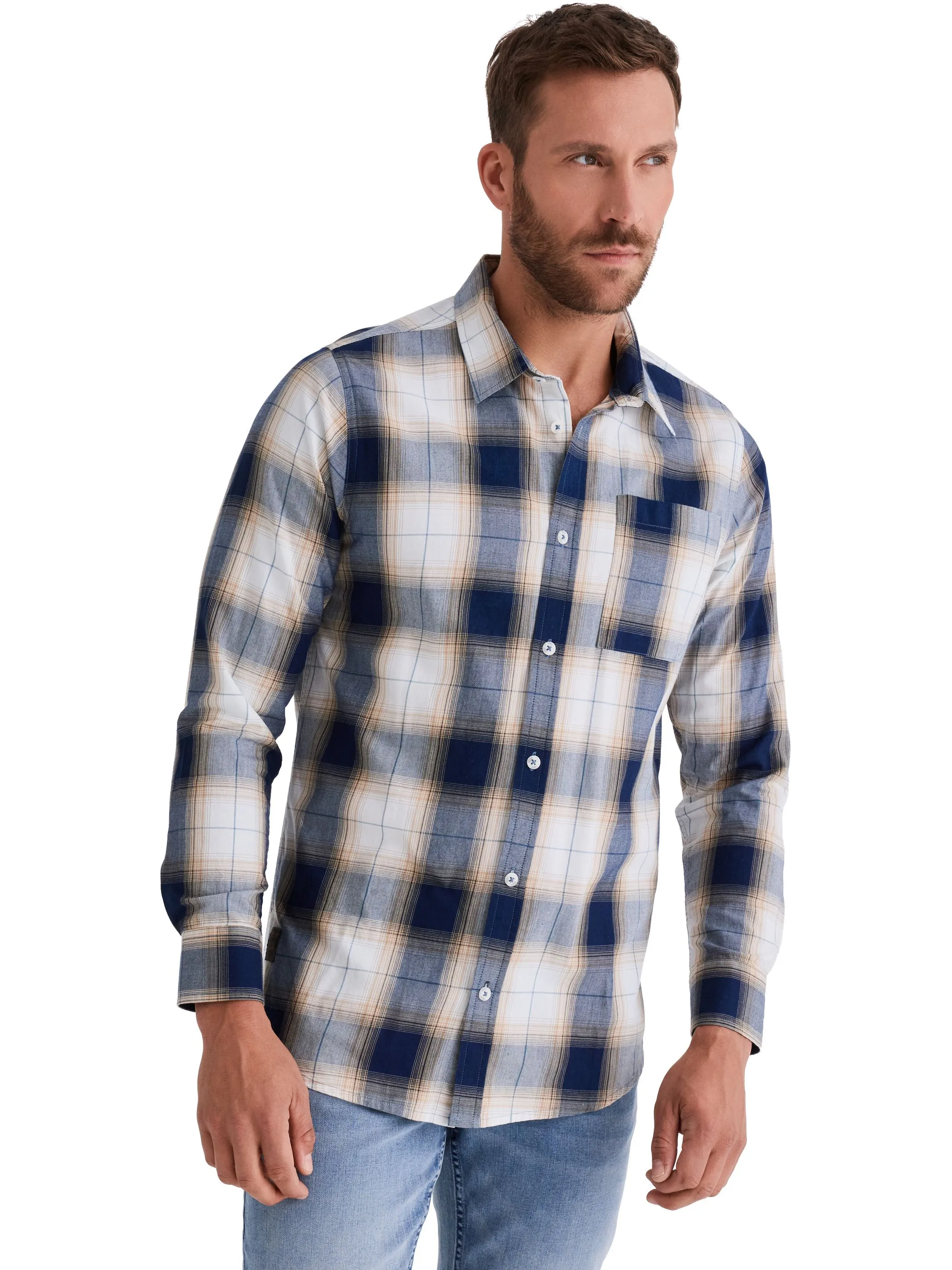 HERO by John Medoox 73102300009111 He. Bluse/Hemd, Blau 928376 9111 1