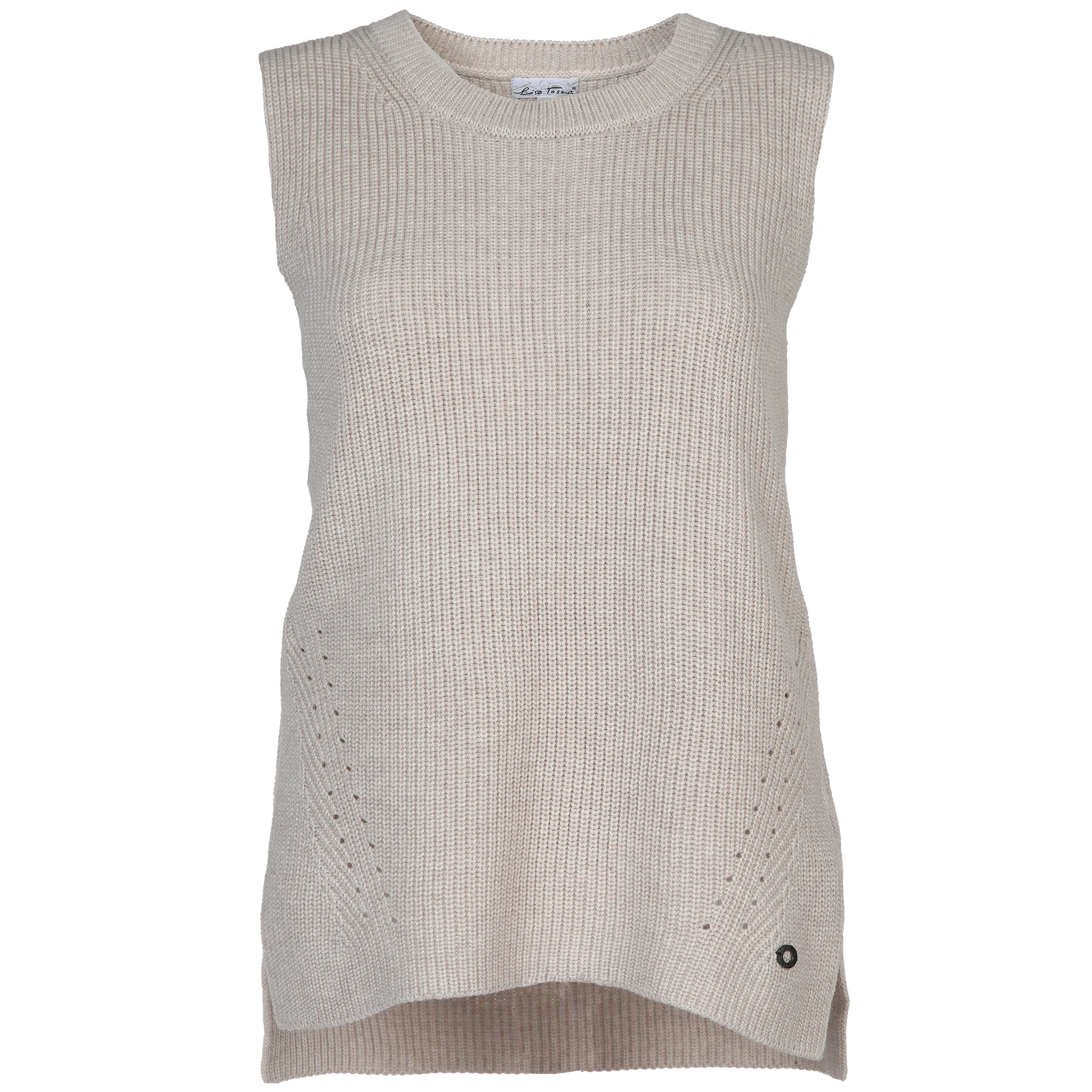 Lisa Tossa Da-Pullunder m. Rippstruktur Beige 880520 STONE MEL 1