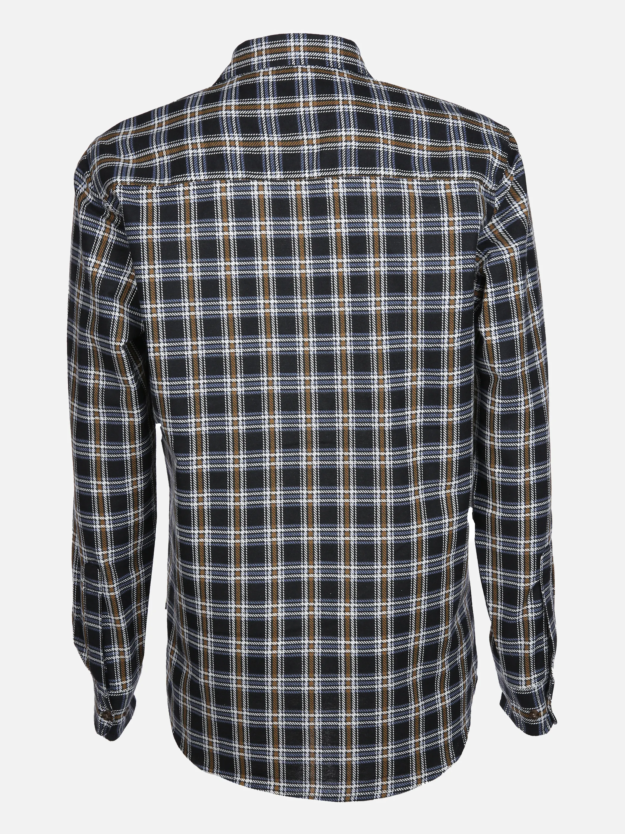 Worker He. Flanellhemd 1/1 Arm Basic Schwarz 856096 BLACK 2