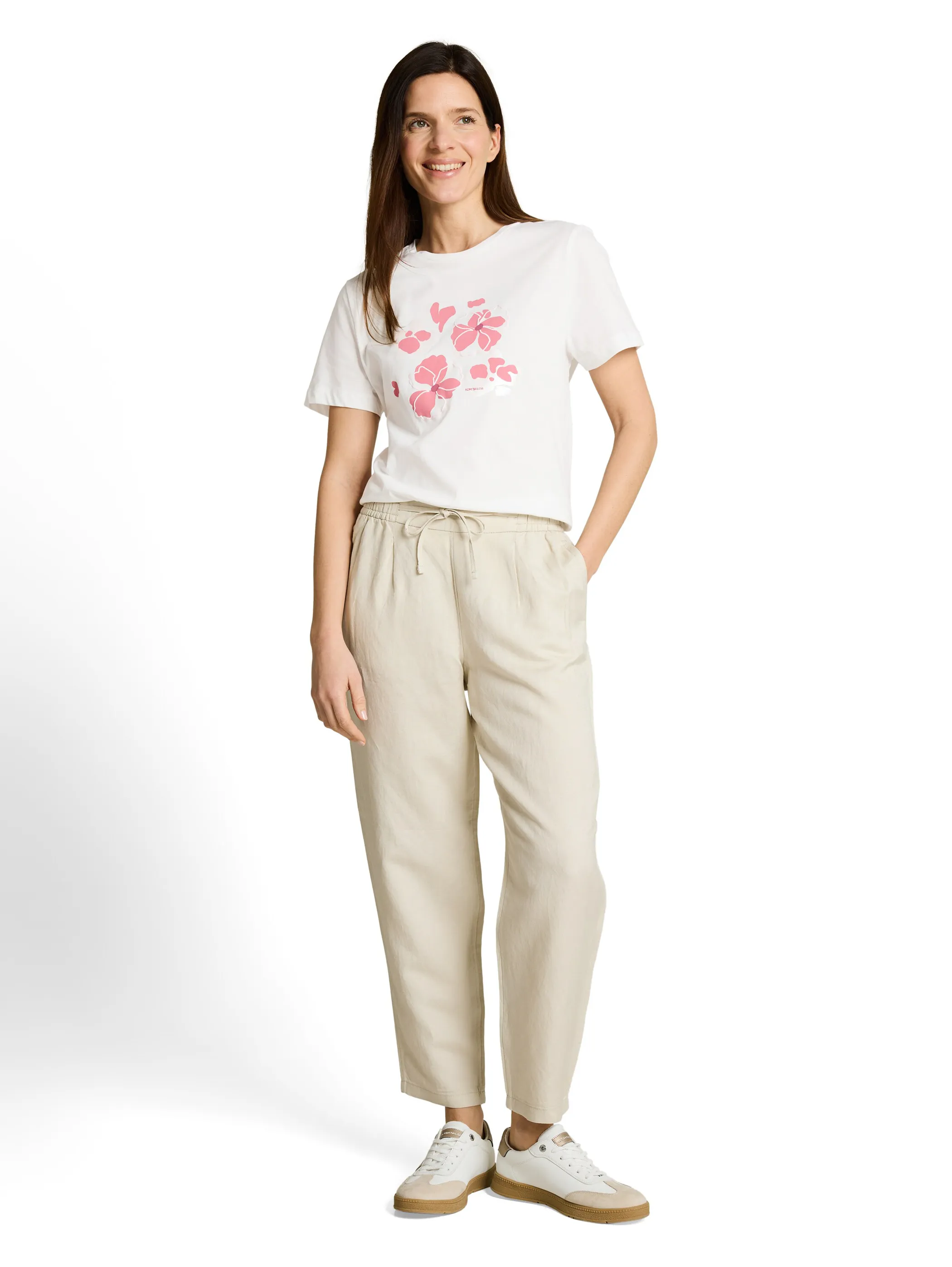 Tom Tailor 1050414 NOS T-shirt basic crew neck print Weiß 922045 10315 1