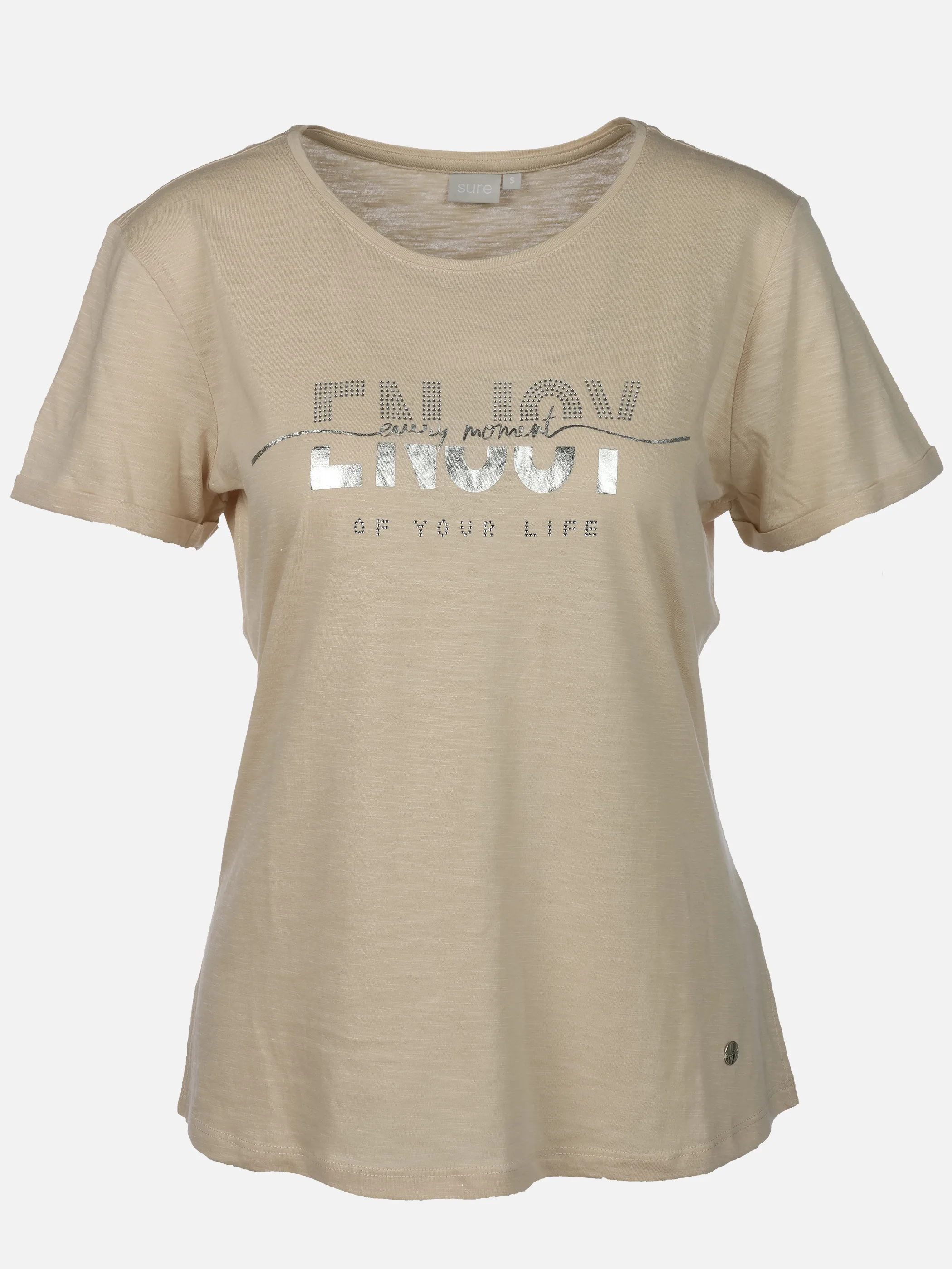 Sure Da-T-Shirt m. Print Beige 922007 OAK 1