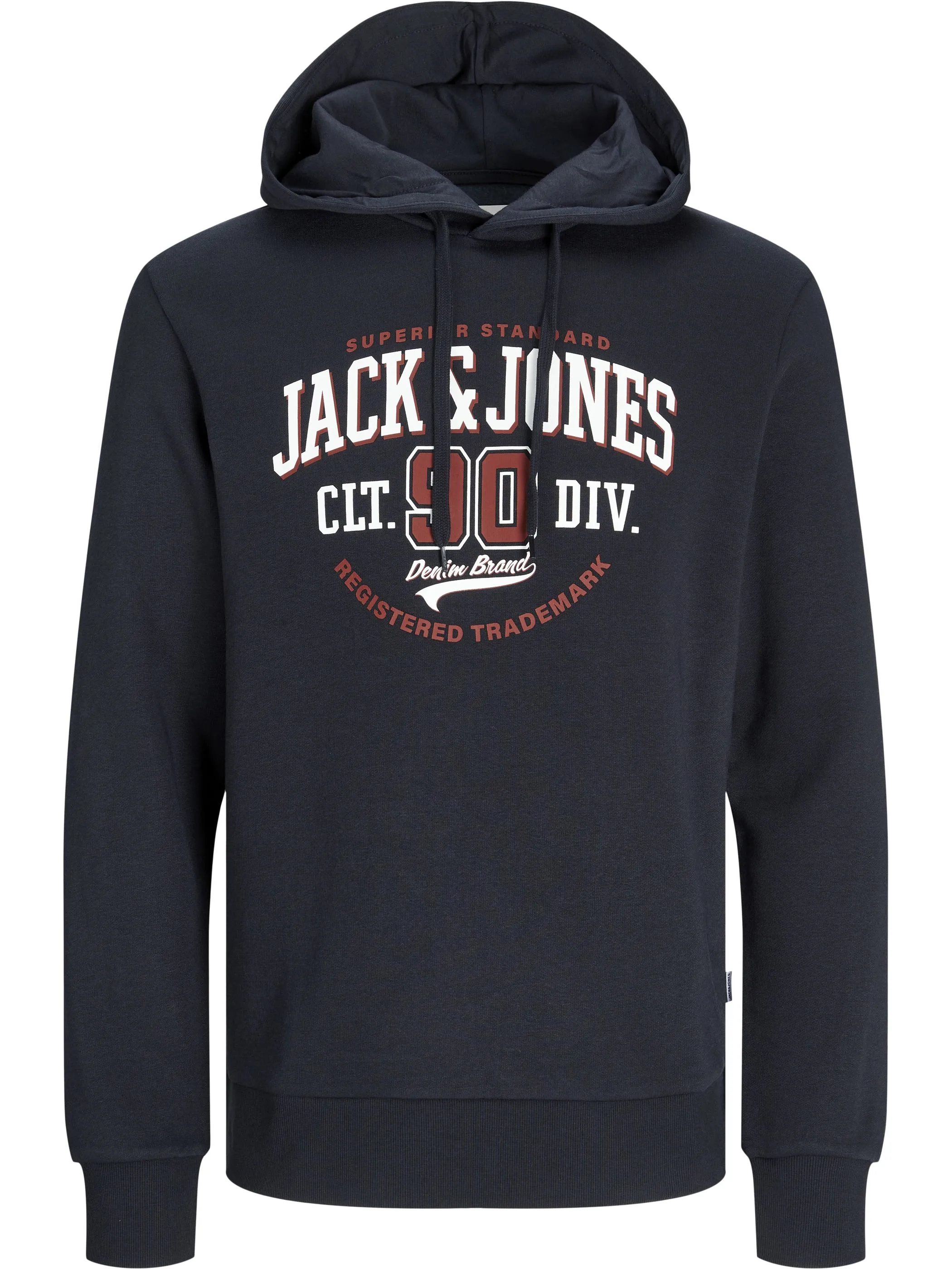 Jack Jones 12255617 JJELOGO SWEAT HOOD 2 Marine 895765 175697 4