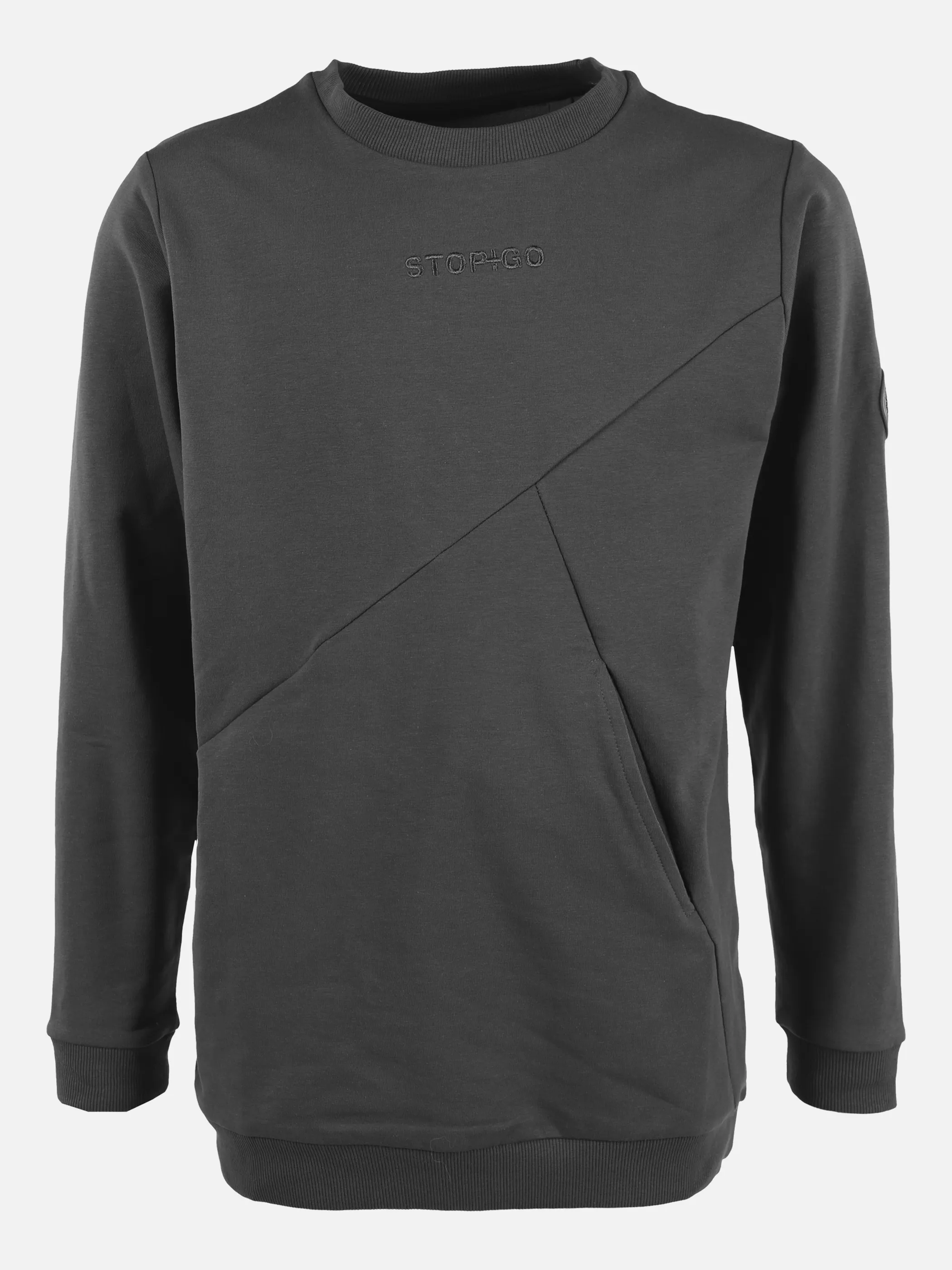 Stop + Go JJ Sweatshirt mit kleinem Frontdruck Grau 875616 ANTHRA1 1 Stop + Go JJ Sweatshirt mit kleinem Frontdruck Grau 875616 ANTHRA1 1
