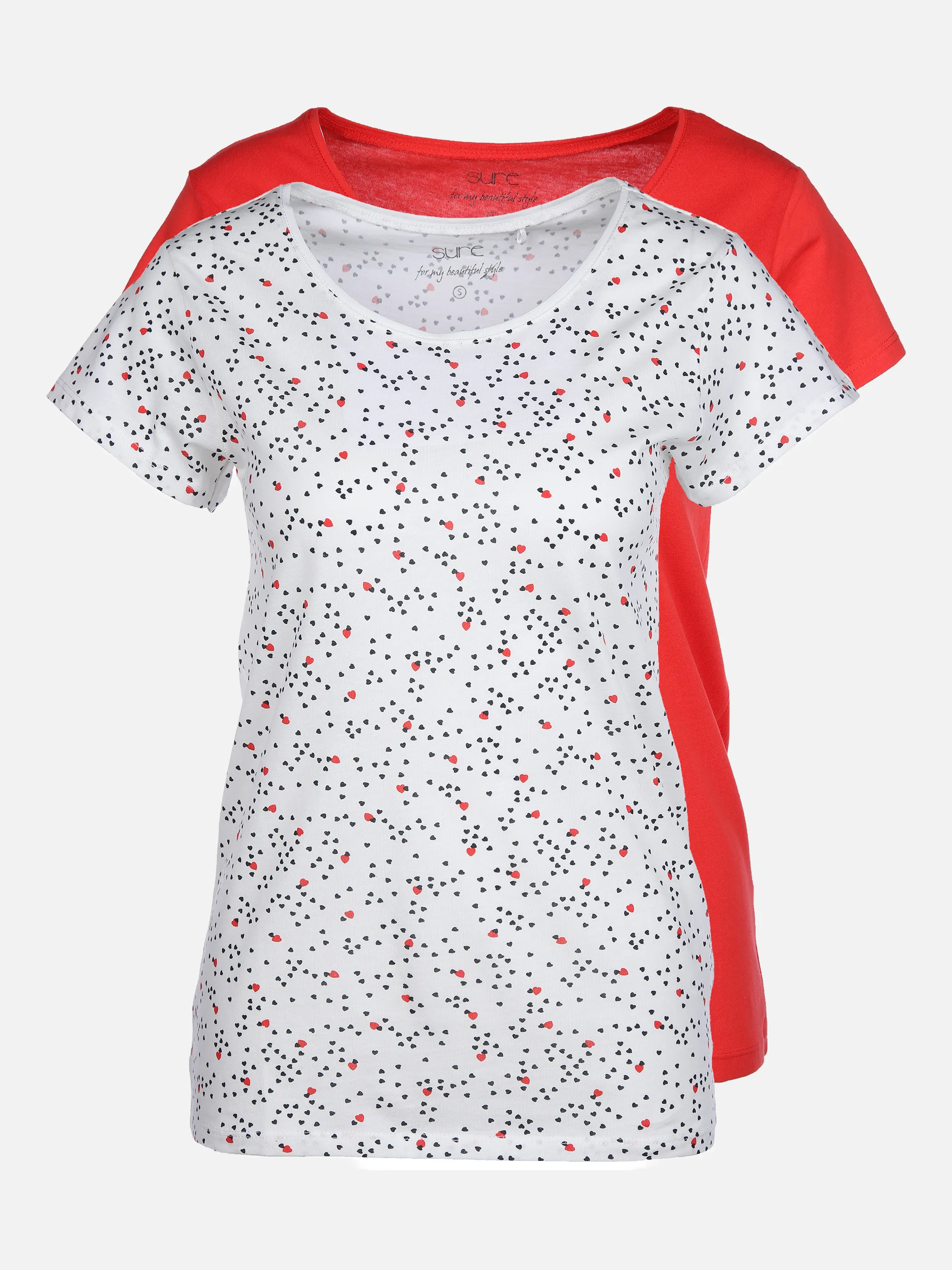 Sure Da-T-Shirt 2er-Pack Minimal/U Weiß 861302 OFFWHITE/R 1
