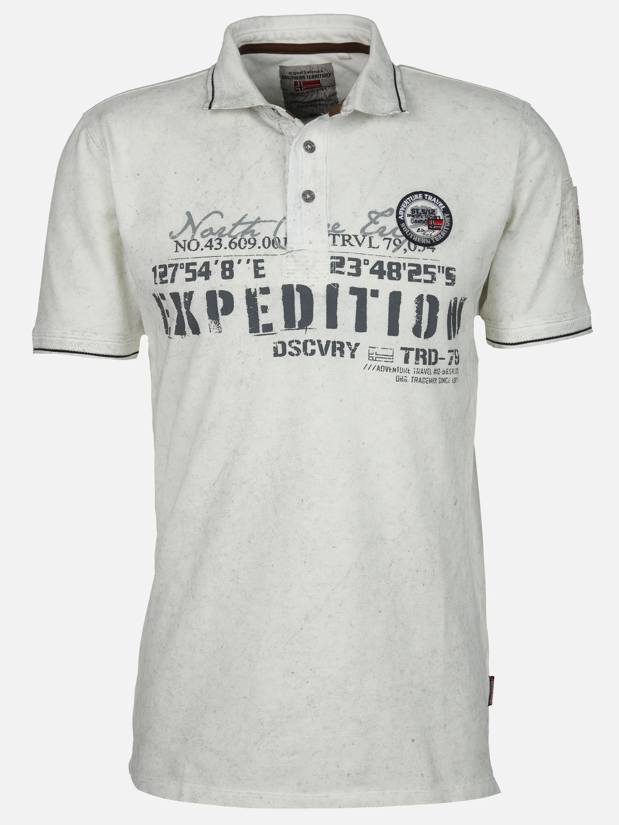 Southern Territory He. Poloshirt 1/2 Arm washer Weiß 905099 OFF WHITE 1