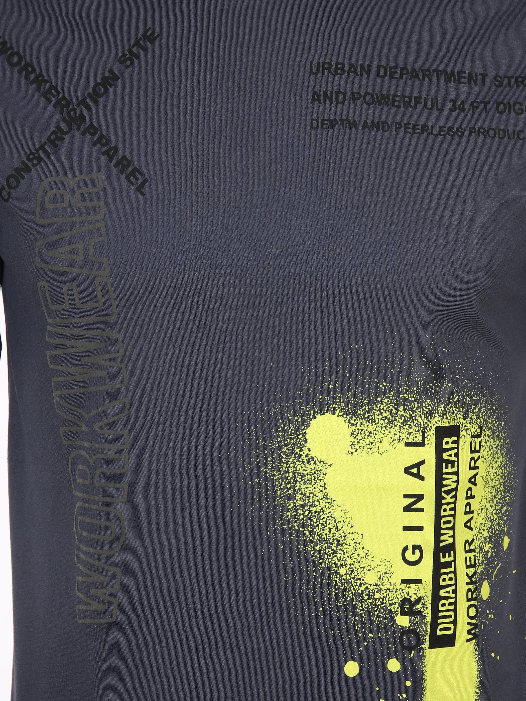 Worker He. T-Shirt 1/2 Arm Druck Grau 890466 GRAPHIT 3