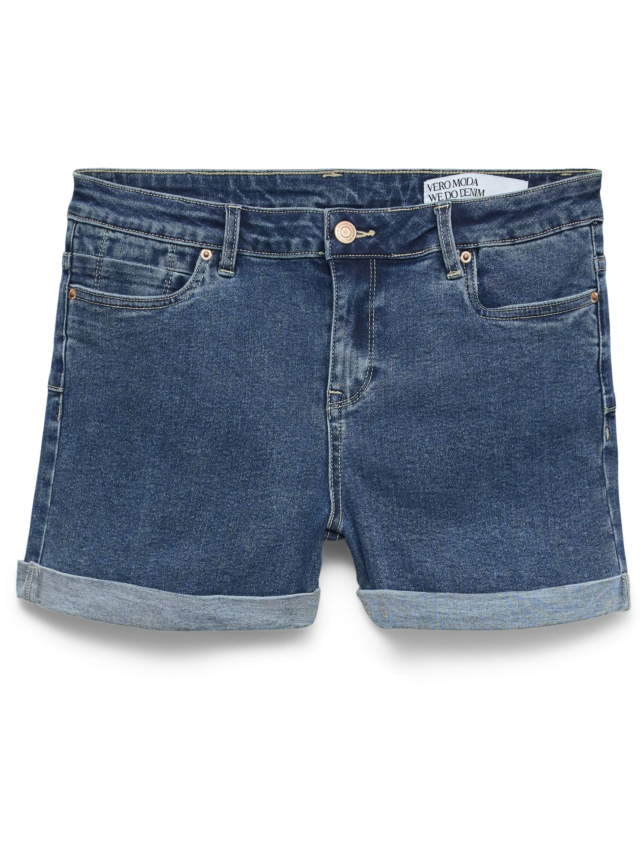 Vero Moda 10279489 VMLUNA MR FOLD SHORTS Blau 875237 178001 1