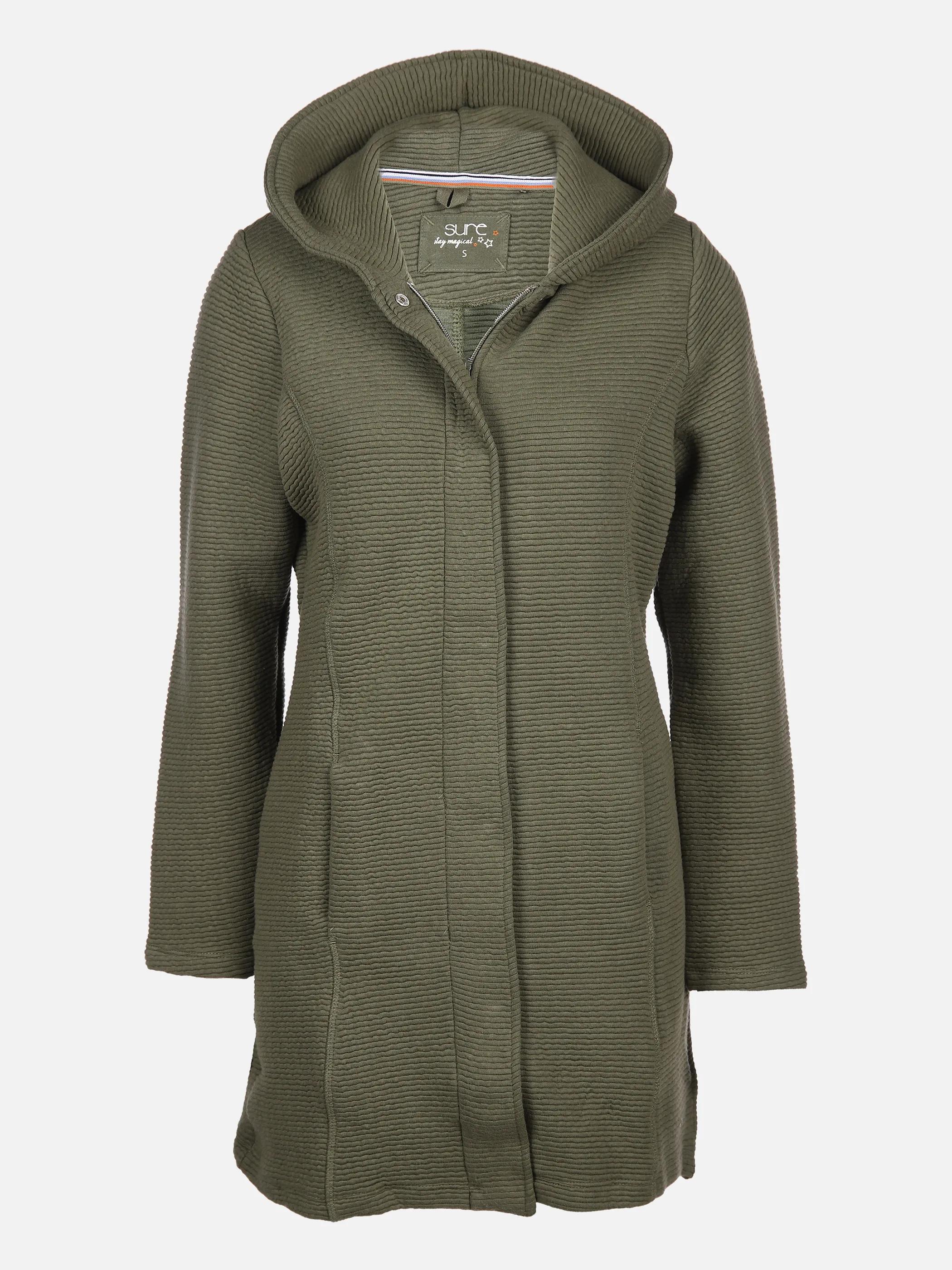 Sure Da-Cardigan m. Kapuze Grün 830136 OLIV 1