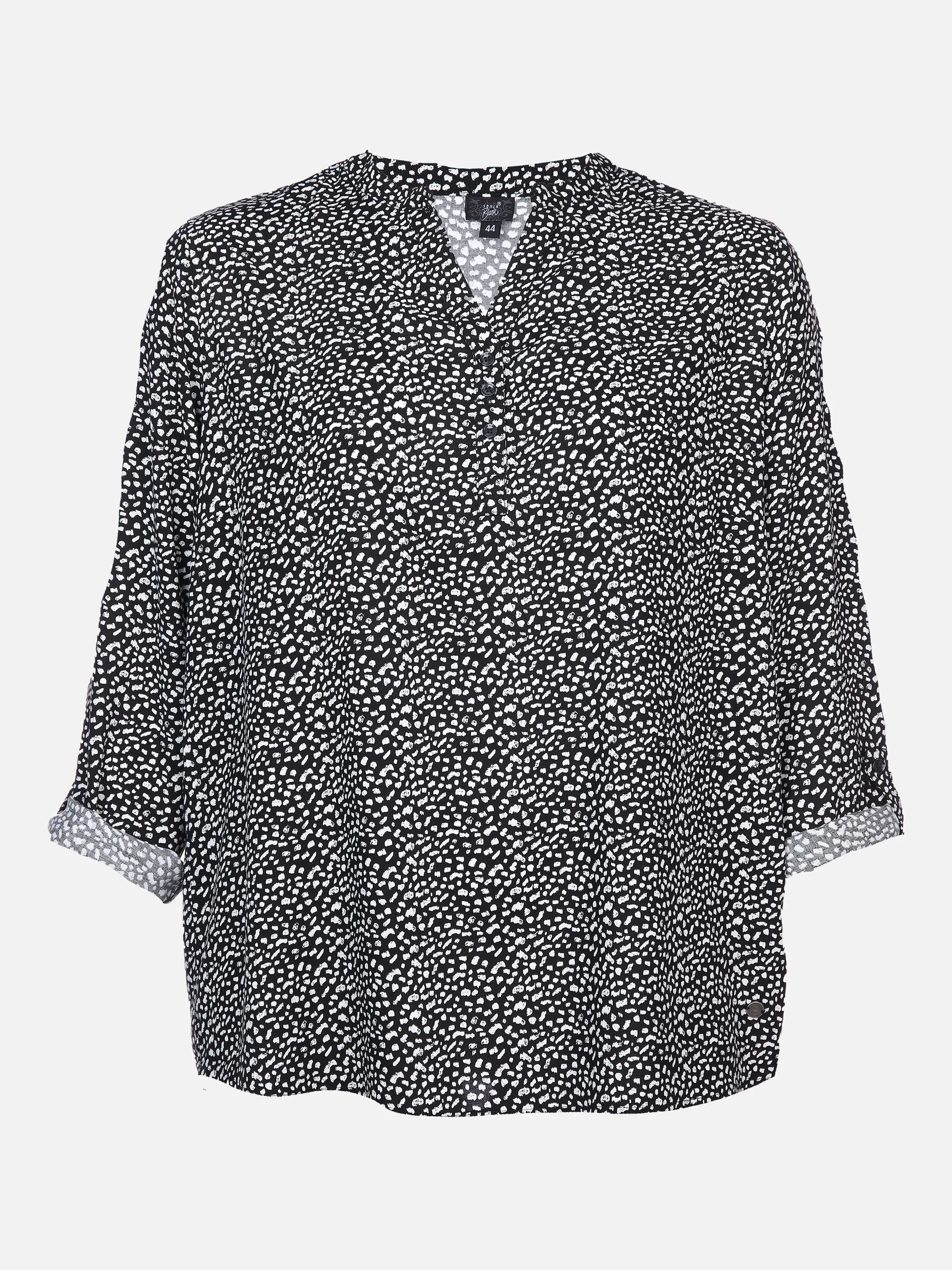 Sonja Blank Da.gr.Gr.Bluse m. Knöpfchen Schwarz 868605 SCHW/WEIß 1 Sonja Blank Da.gr.Gr.Bluse m. Knöpfchen Schwarz 868605 SCHW/WEIß 1