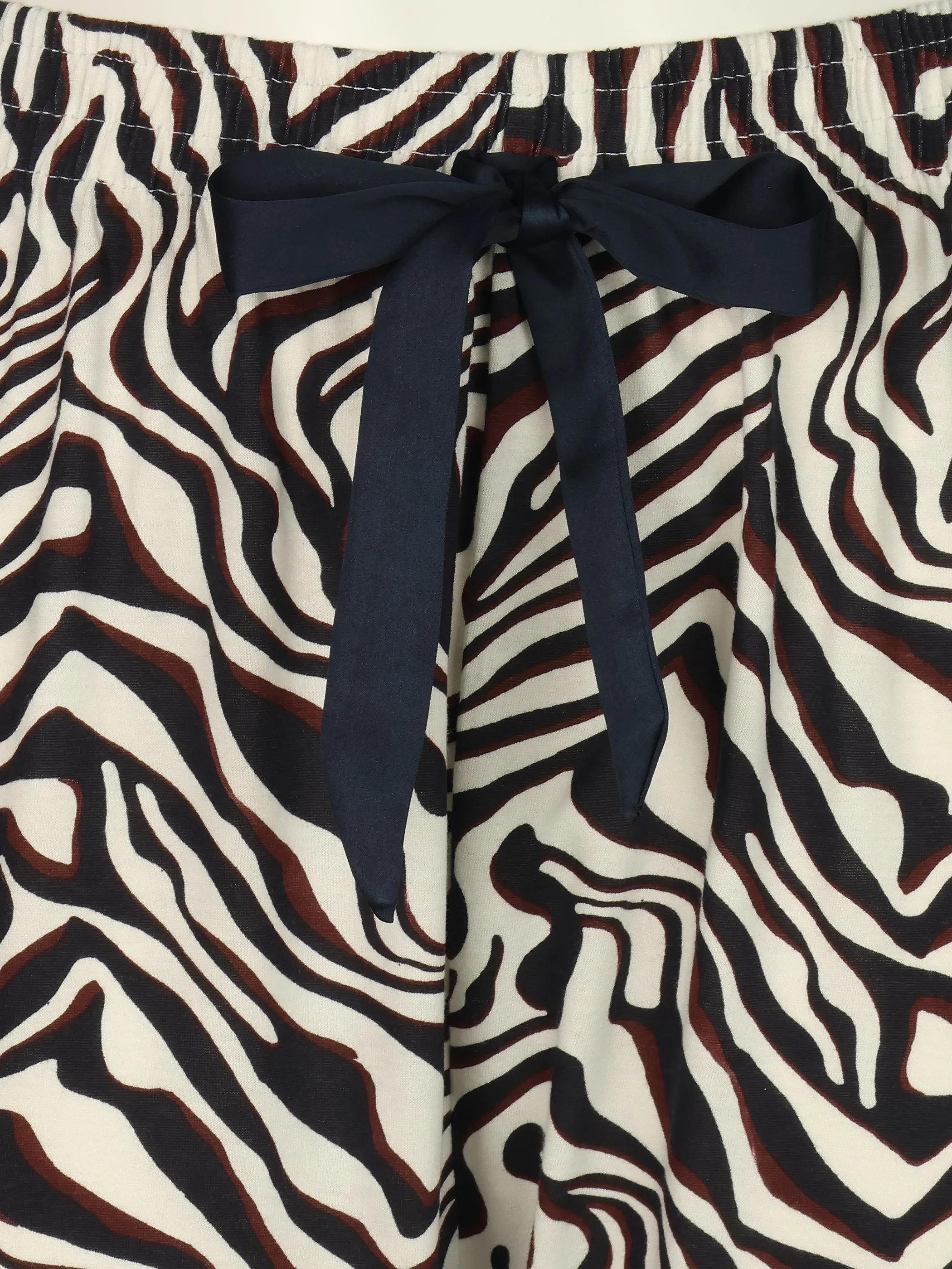 Sure Da. Nachtwäsche Hose lang Zebr Weiß 916225 ECRU 4