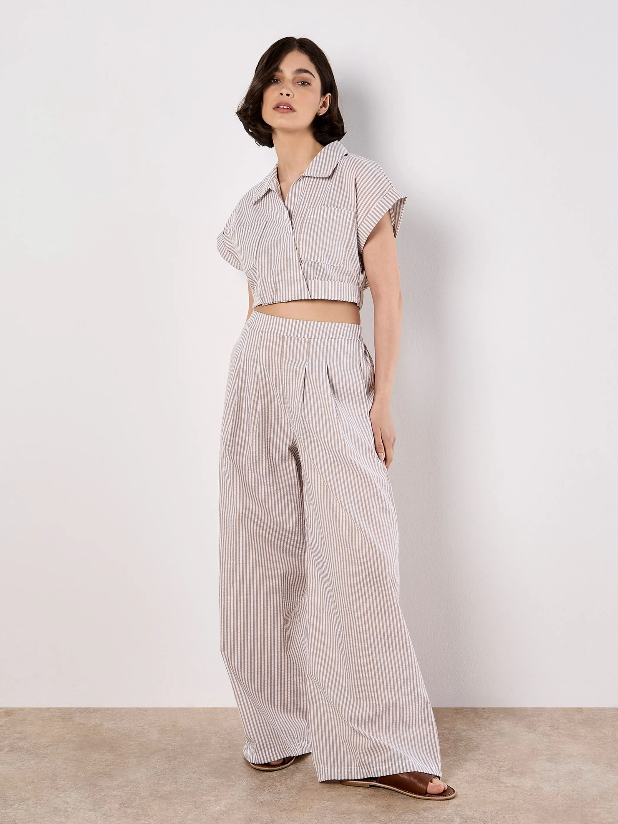 Apricot 107780 Apricot Stripe Seersuck Beige 919505 STO