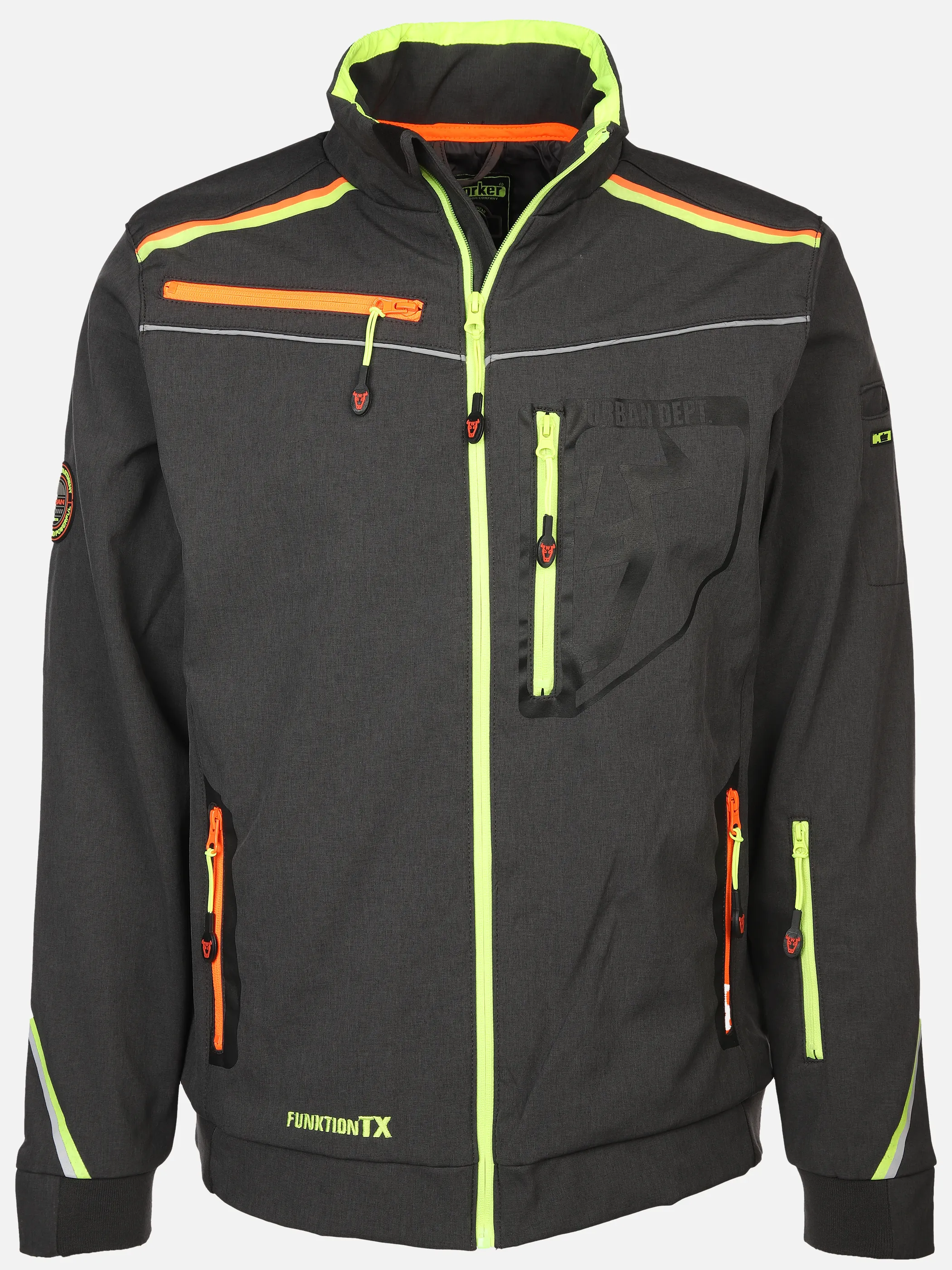Worker He. Softshellblouson NEON reflective Grau 898410 GREY 1 Worker He. Softshellblouson NEON reflective Grau 898410 GREY 1