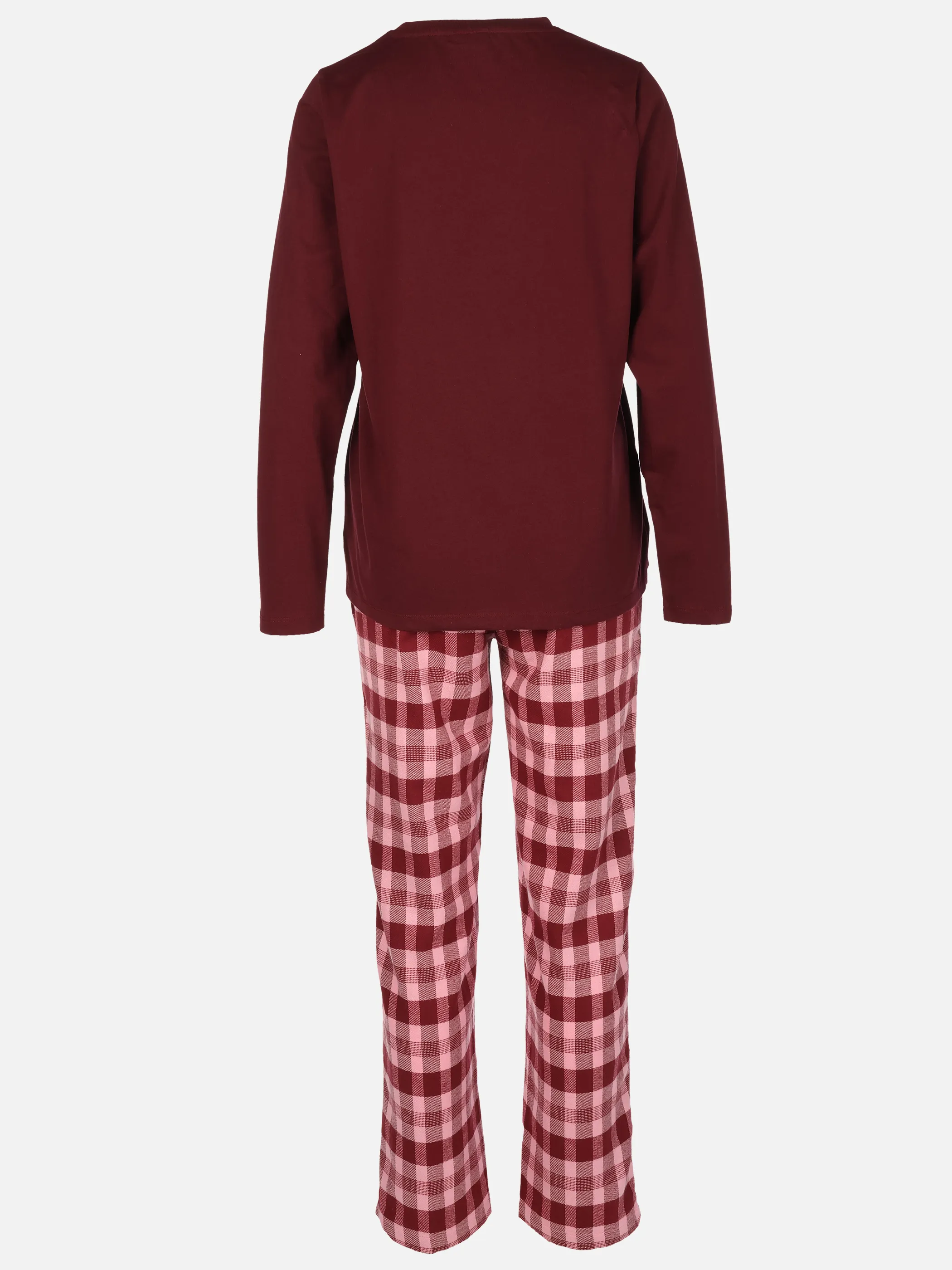 Sure Da. Pyjama lang mit Flanellhos Rot 915612 BORDO 2 Sure Da. Pyjama lang mit Flanellhos Rot 915612 BORDO 2