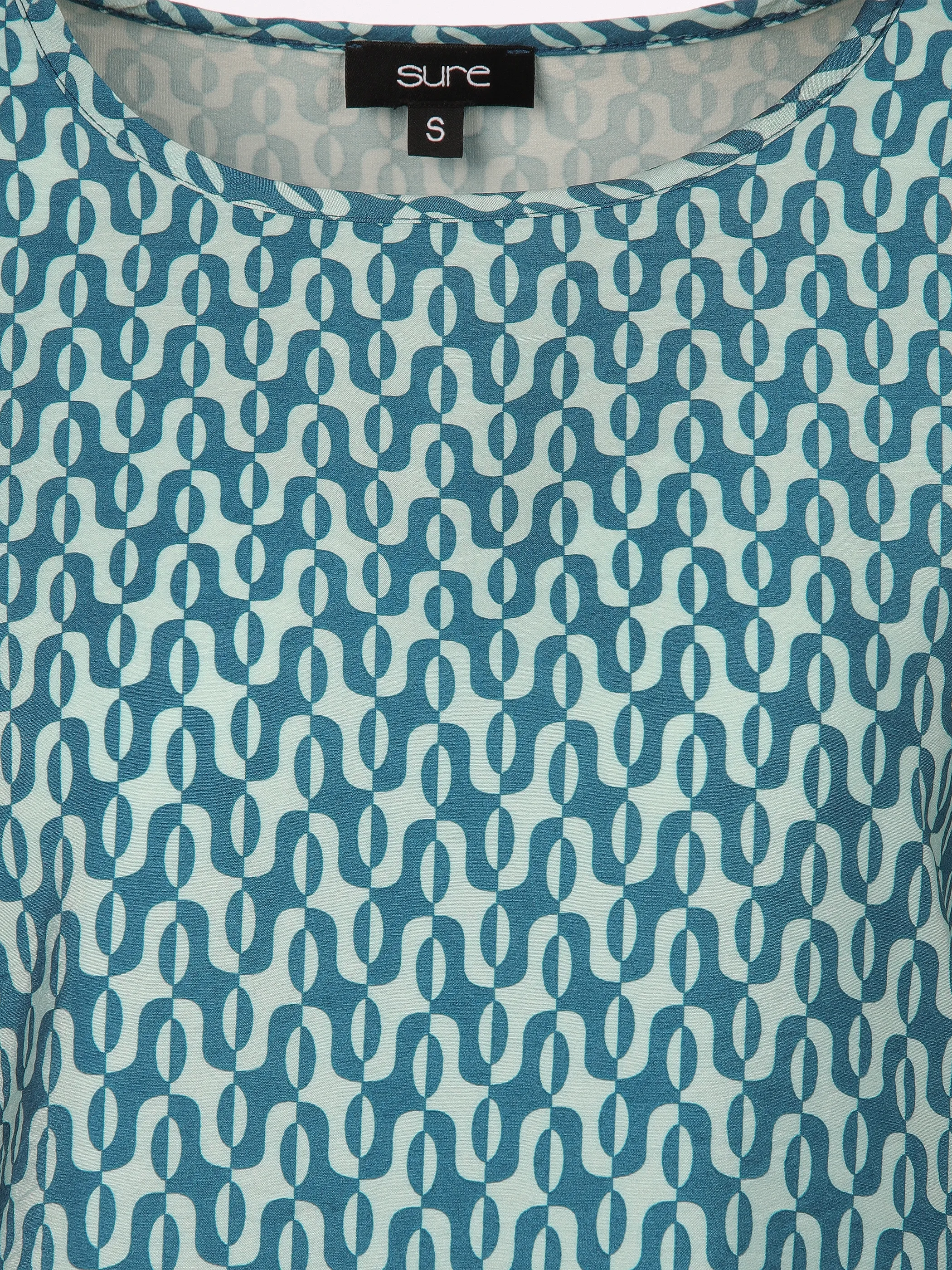 Sure Da-Materialmix-T-Shirt Blau 913493 BLUE 3