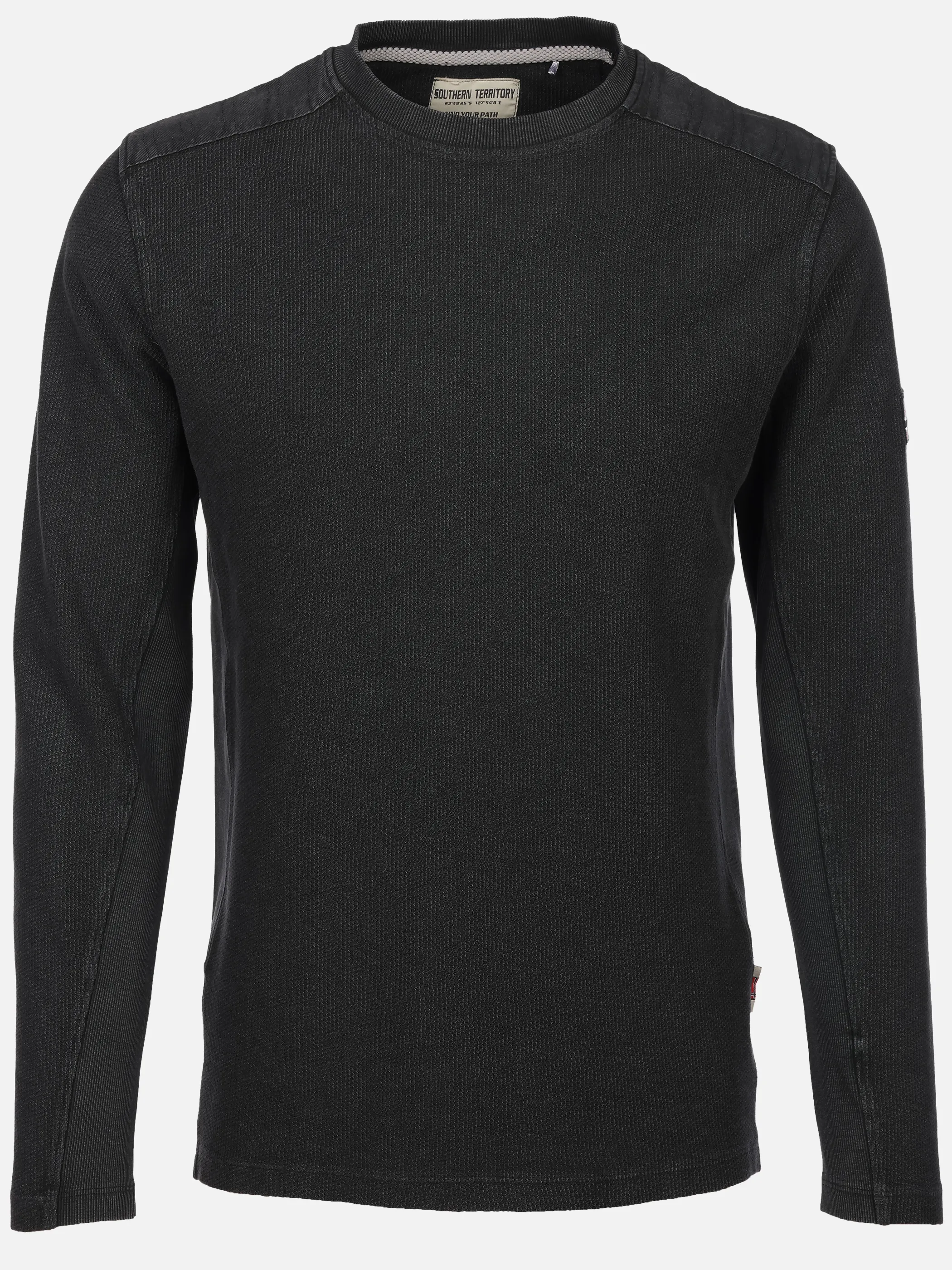Southern Territory He. T-Shirt 1/1 Arm Struktur Grau 931167 DK GREY 1