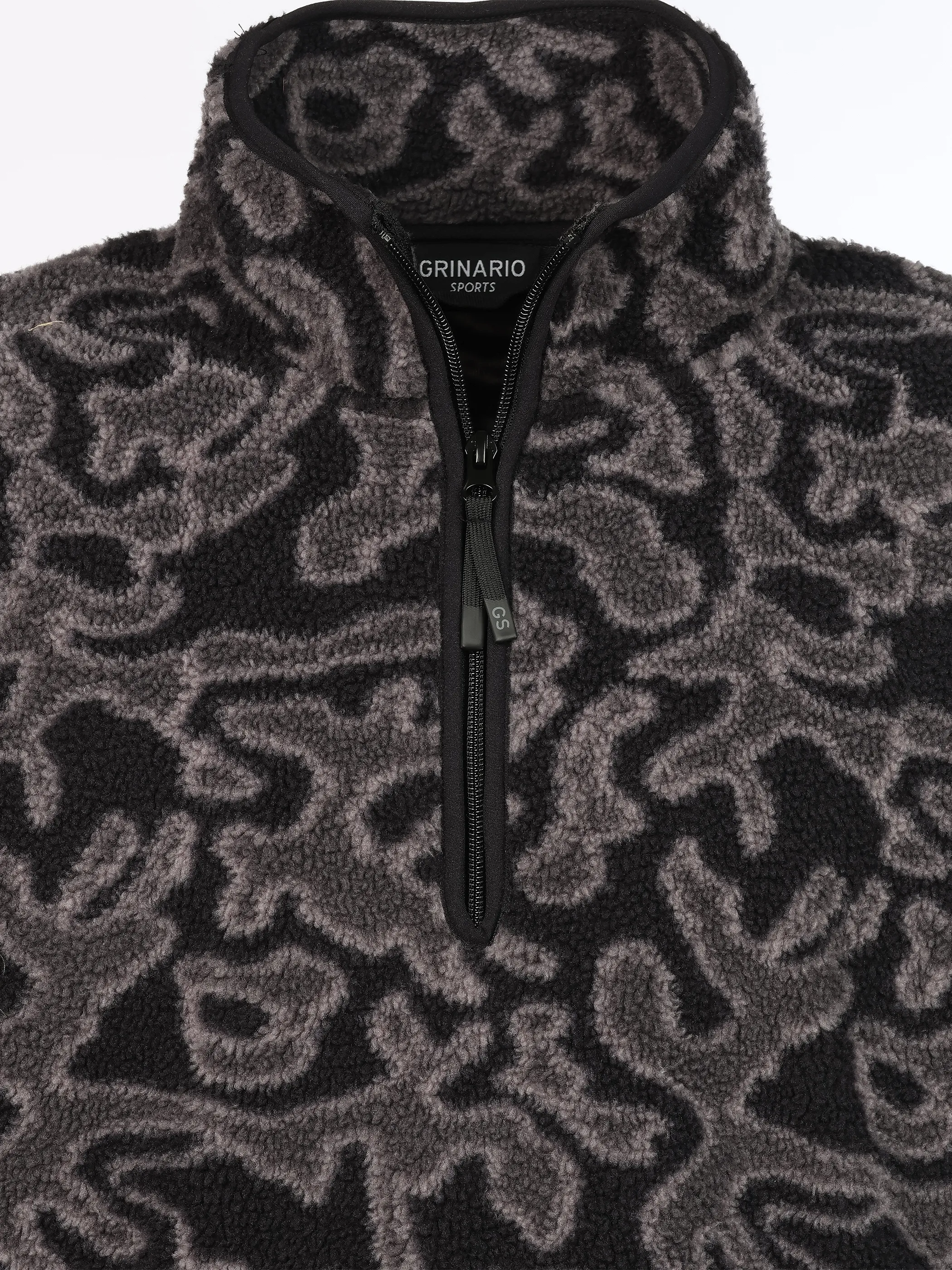 Grinario Sports Teddy Fleece Troyer, AOP Schwarz 928826 19-3911TCX 3