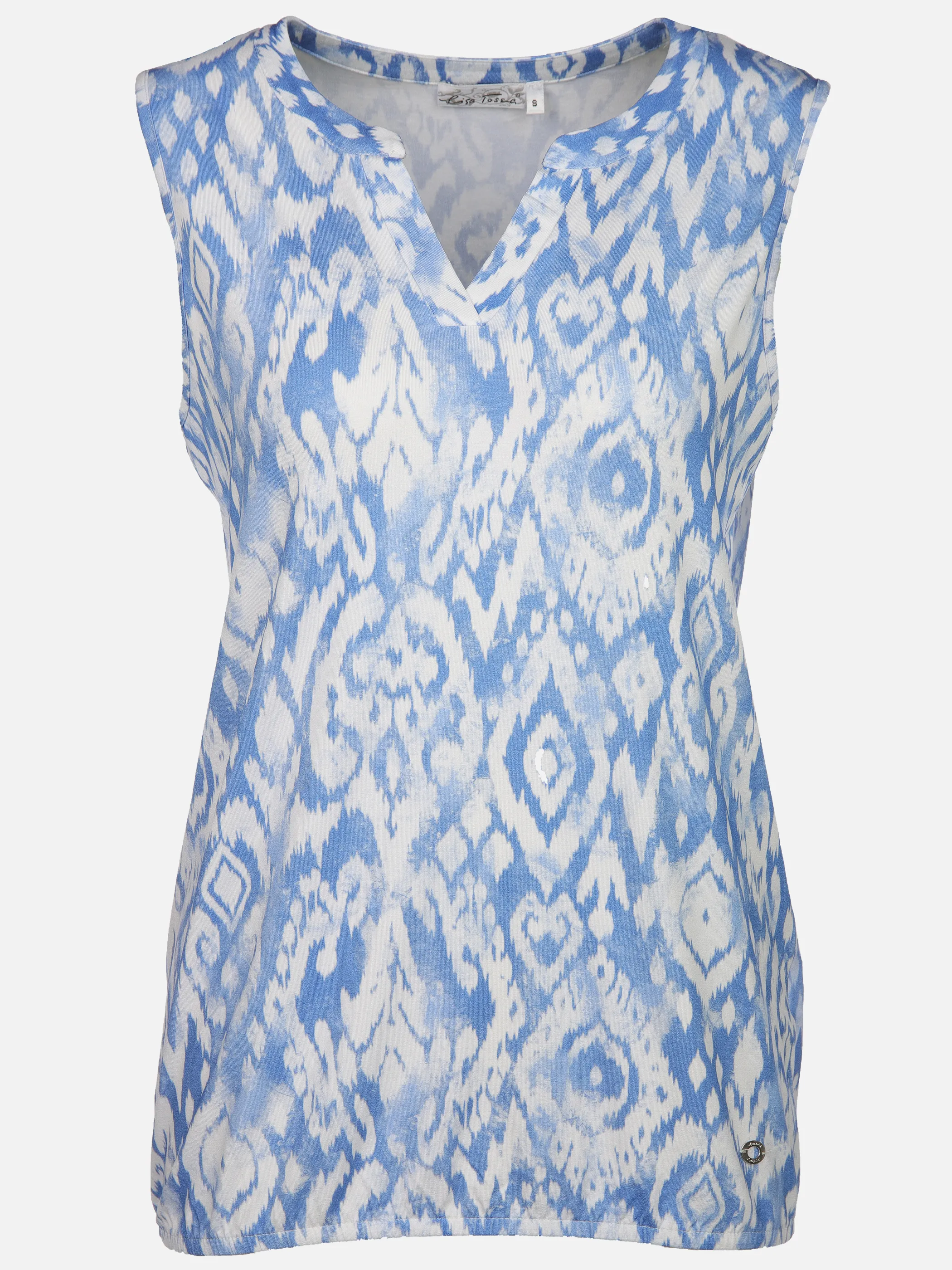 Lisa Tossa Da-Print-Top m. Keyhole Blau 910506 BLUE 1