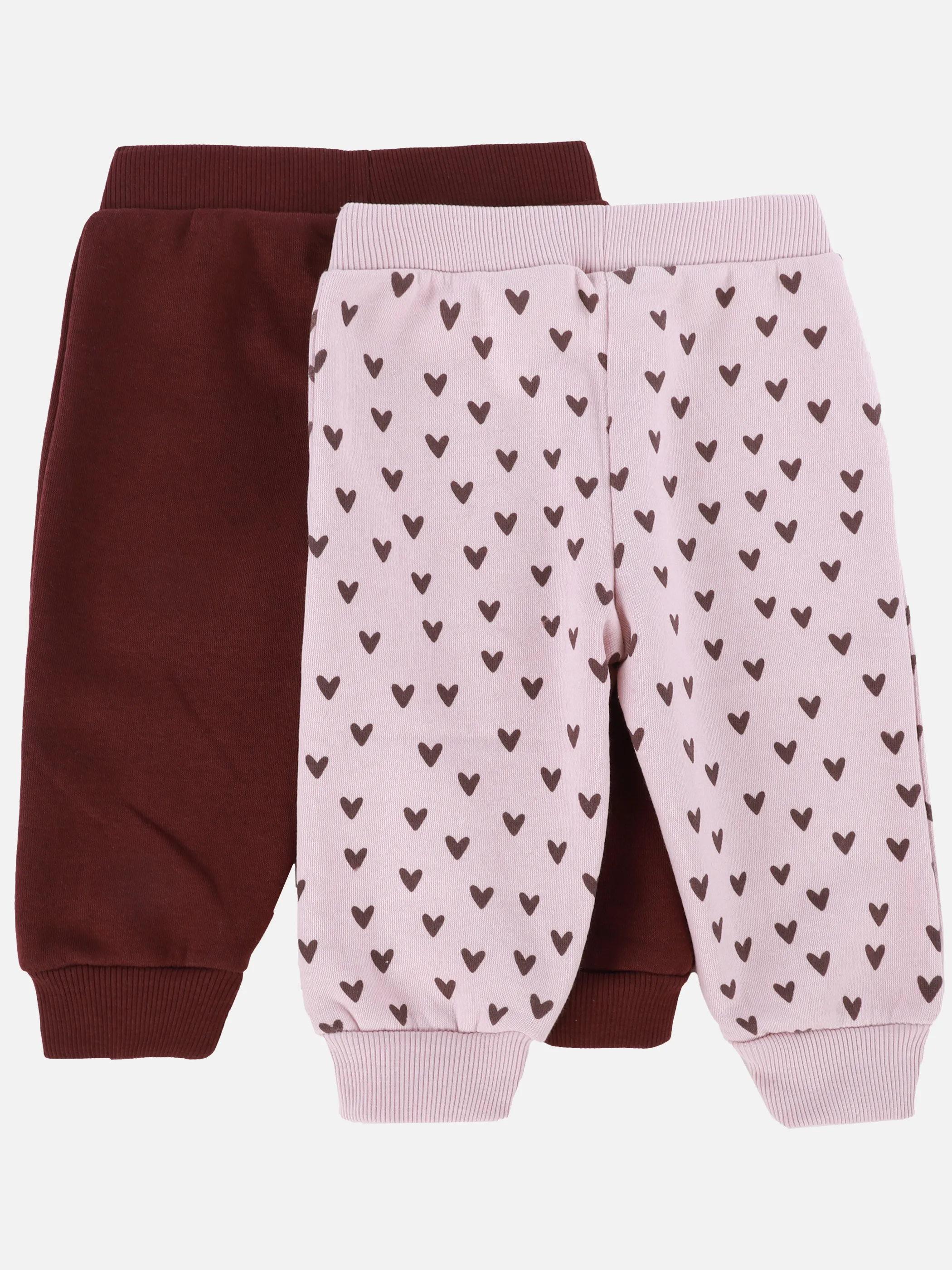 Bubble Gum BM 2er Pack Sweathose rosa Blumen AOP;Bordeaux uni Rosa 916193 ROSA/ROT 2